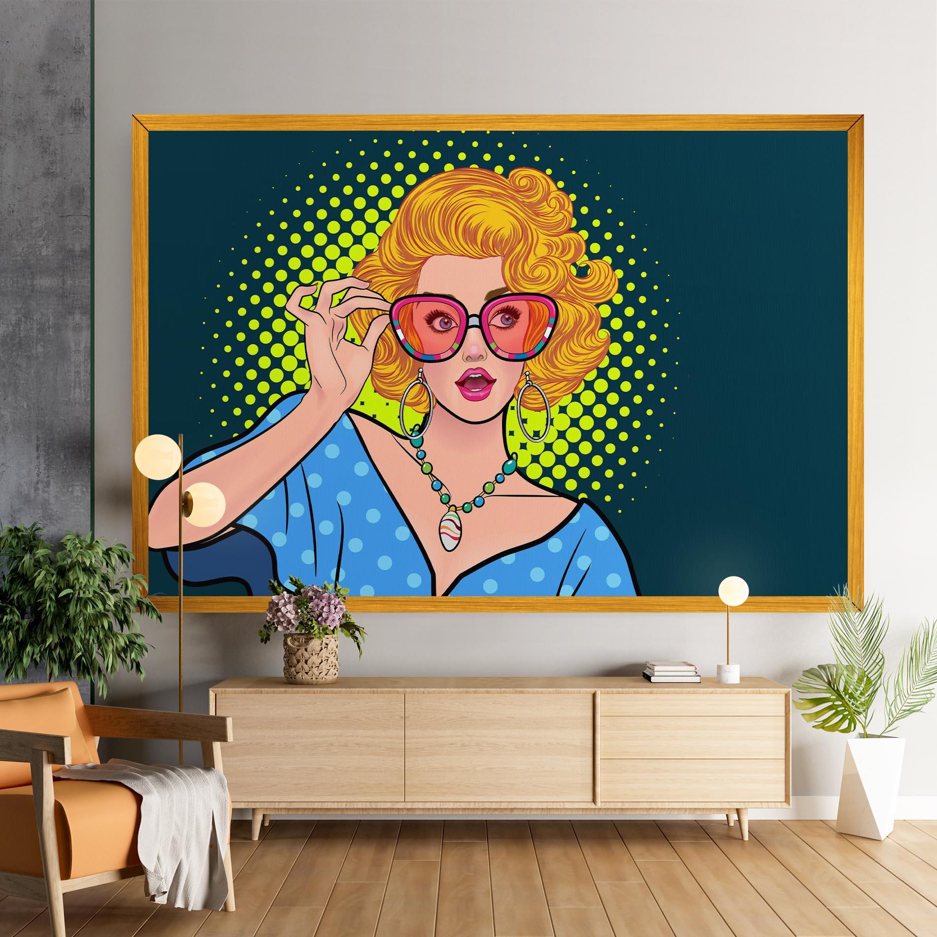 Leinwandbild Pop Glasses Lady mockup 9