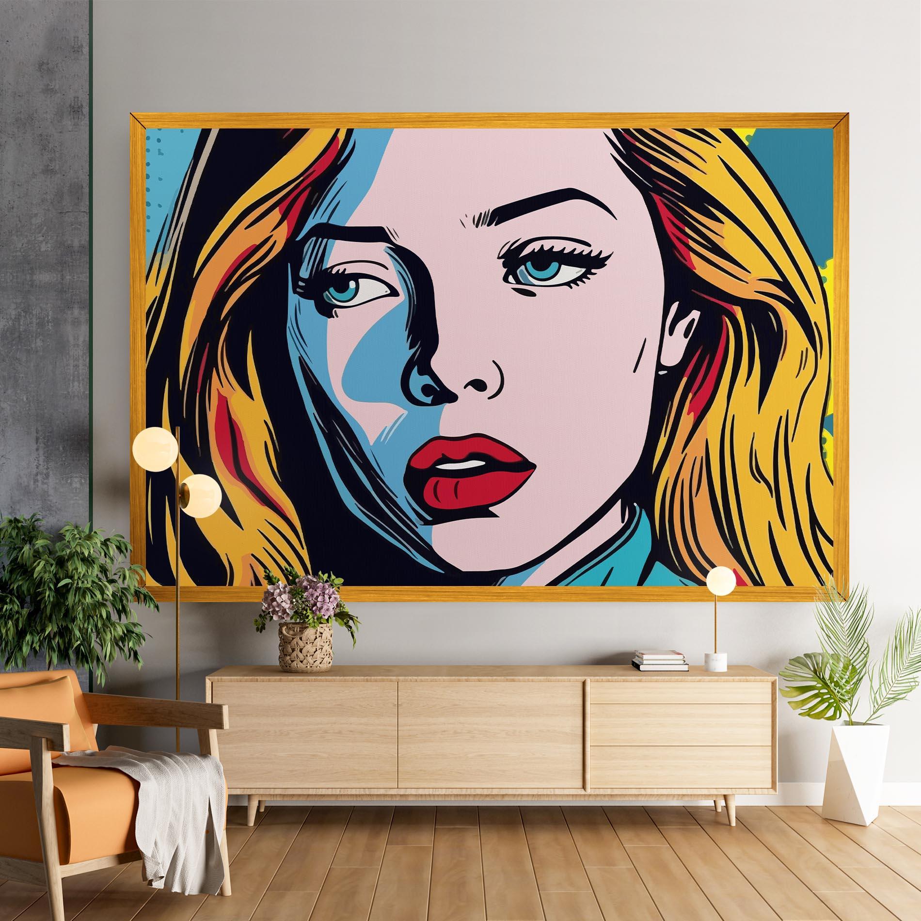 Leinwandbild Pop Woman Art mockup 9