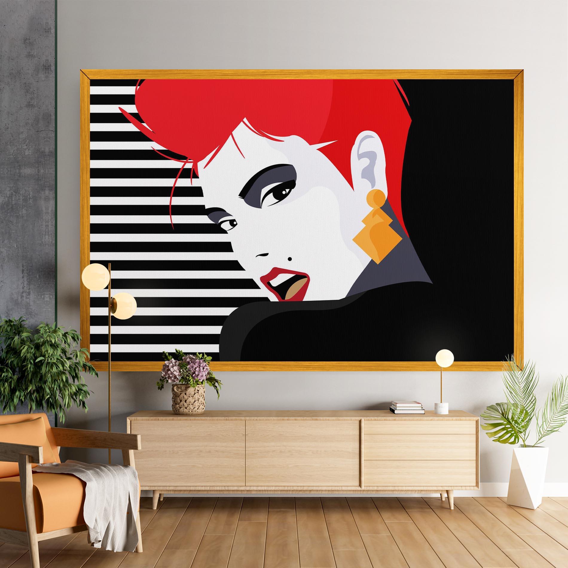 Leinwandbild Red Pop Hair mockup 9