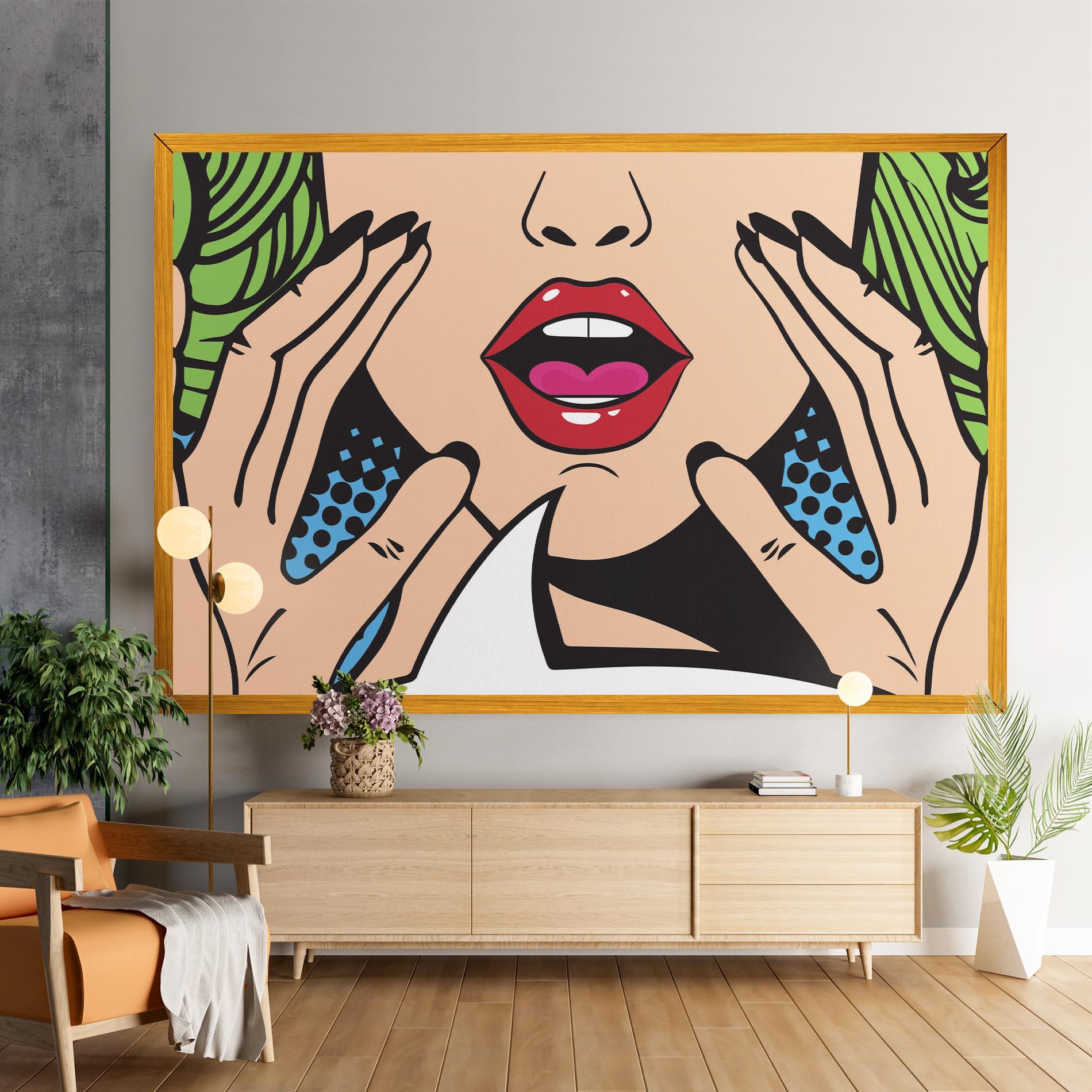 Leinwandbild Speaking Pop Art mockup 9