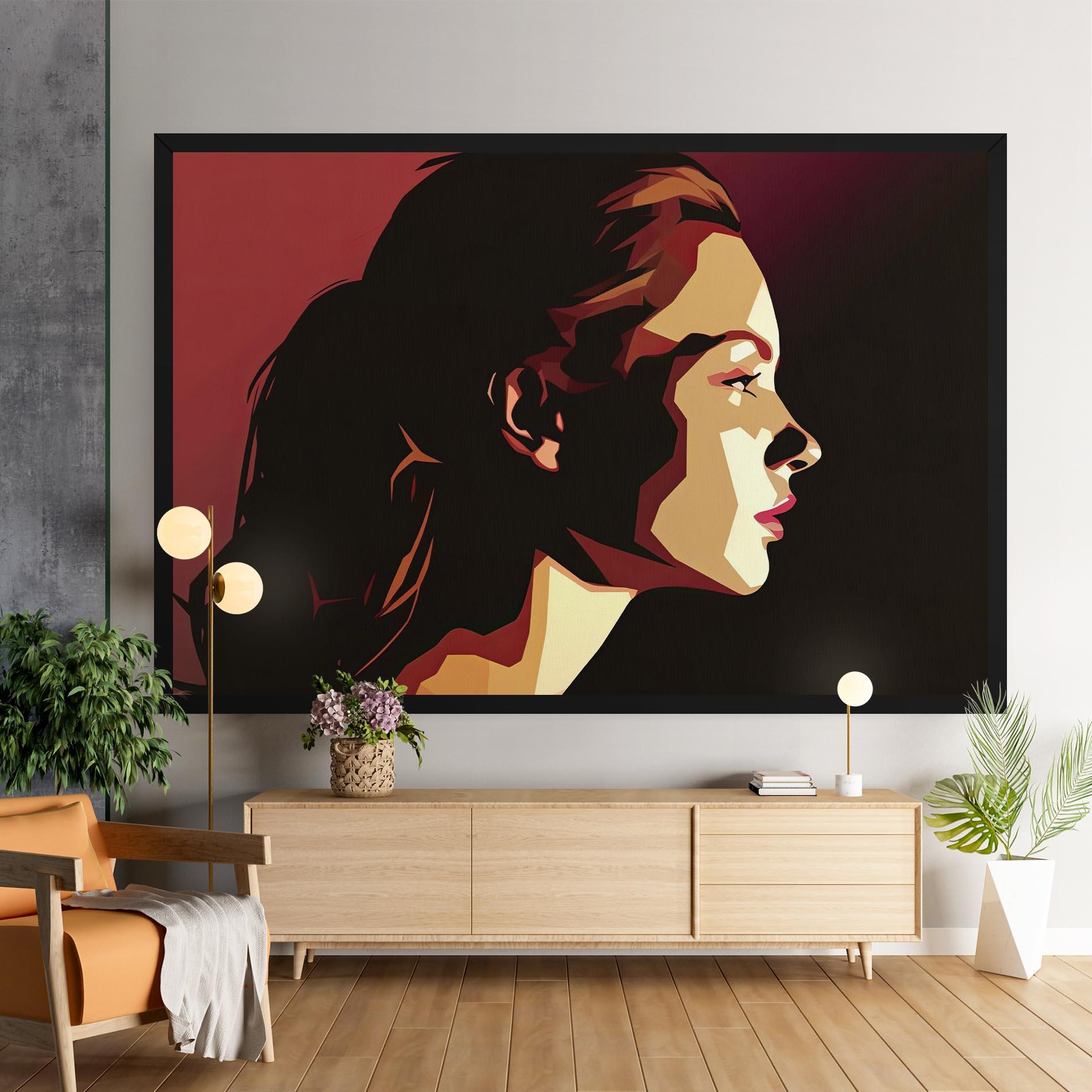 Leinwandbild Cream Red Pop Art mockup 9