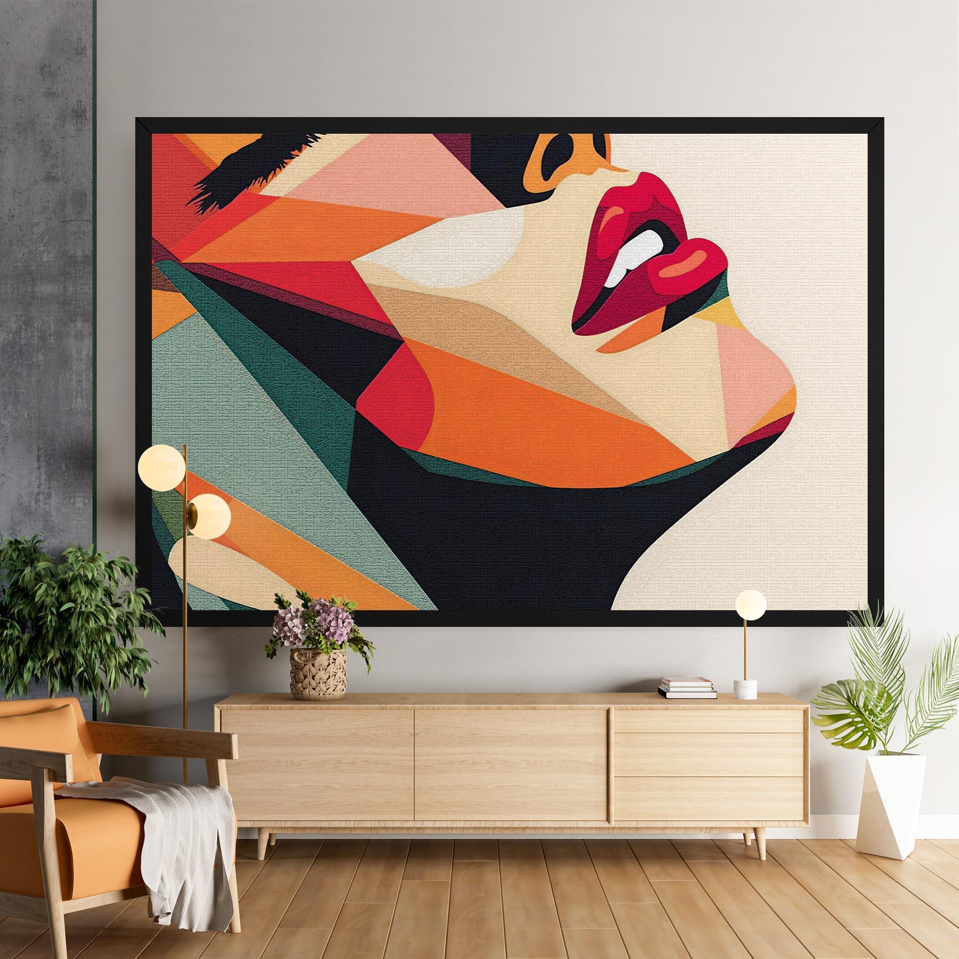 Leinwandbild Pop Art Lips mockup 9