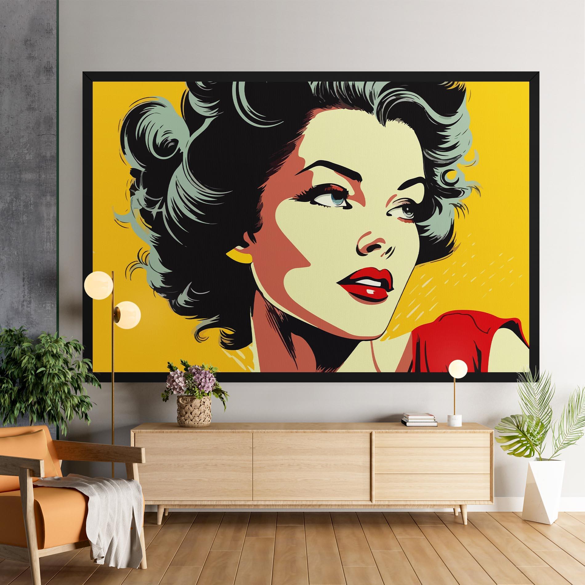 Leinwandbild Pop Art Pretty Lady mockup 9