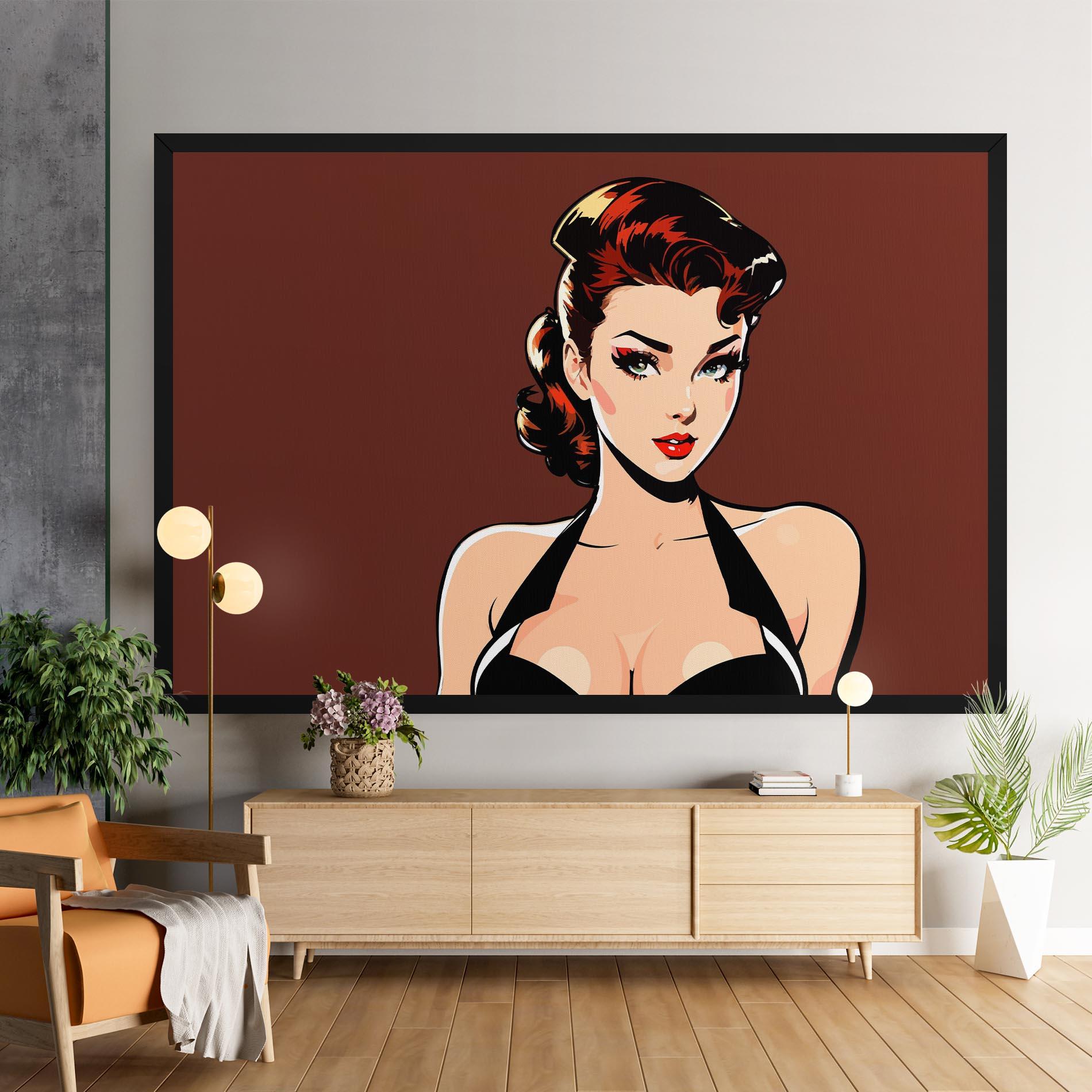 Leinwandbild Pop Beautiful Woman mockup 9