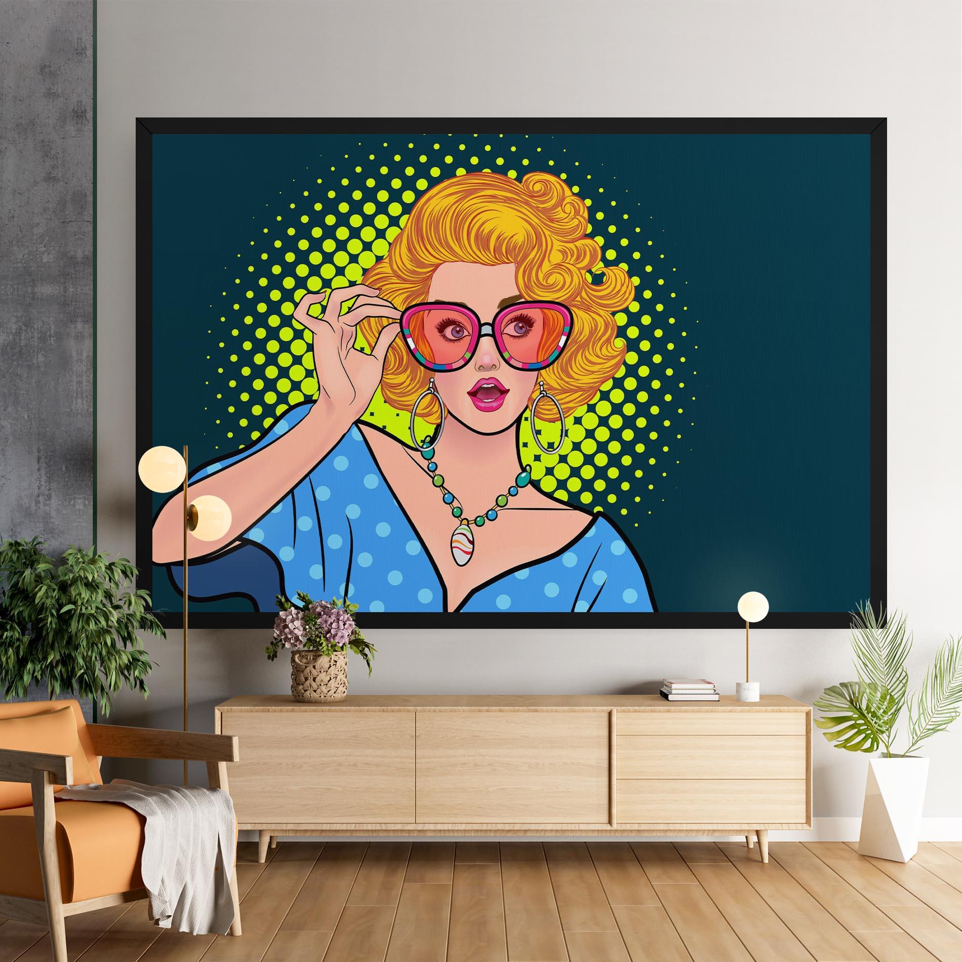 Leinwandbild Pop Glasses Lady mockup 9