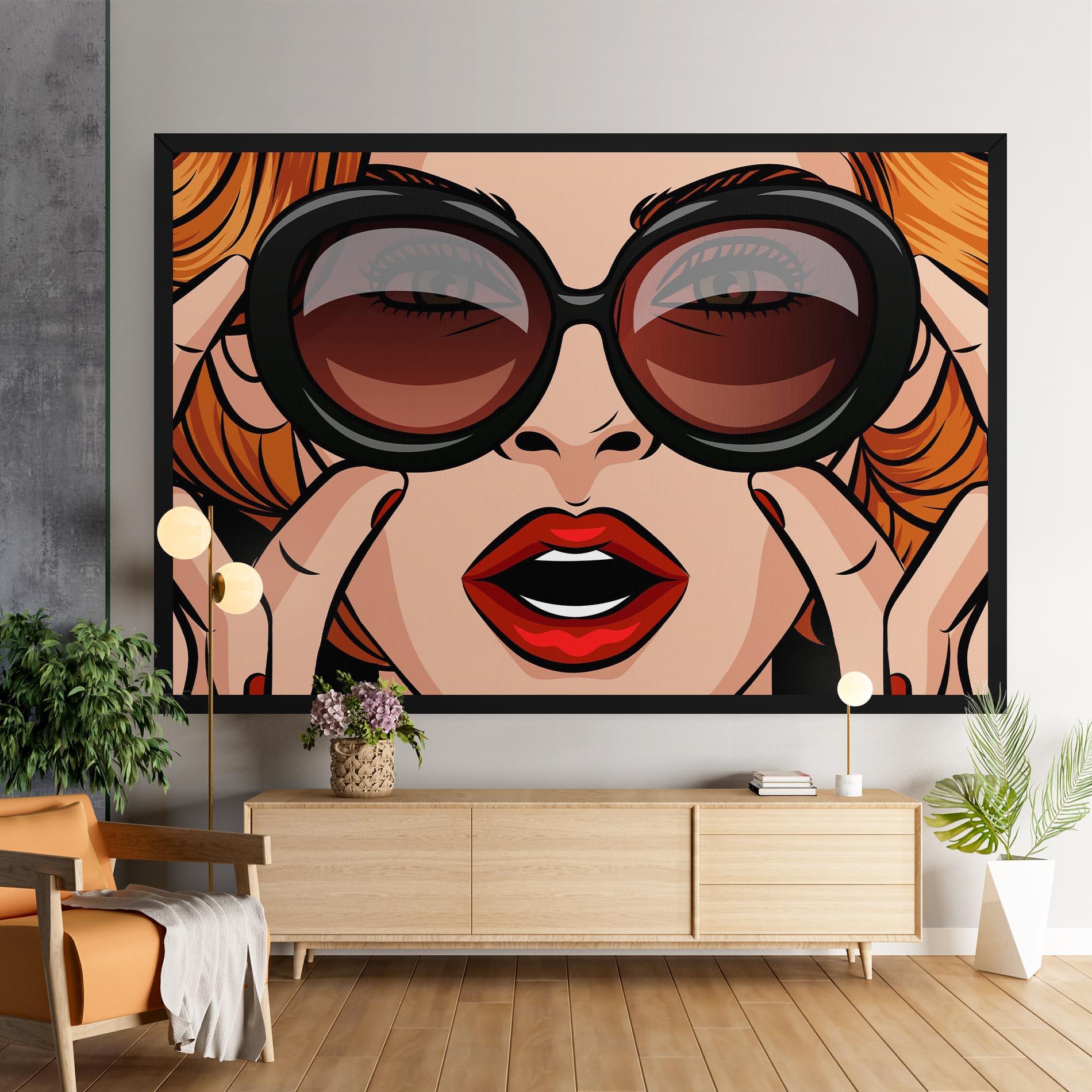 Leinwandbild Pop Glasses Woman mockup 9