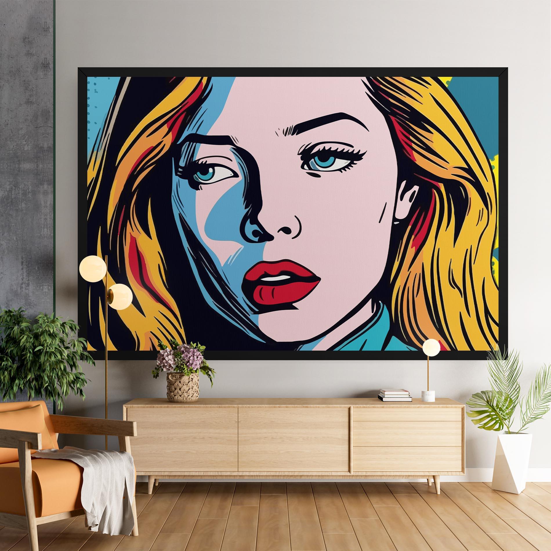 Leinwandbild Pop Woman Art mockup 9