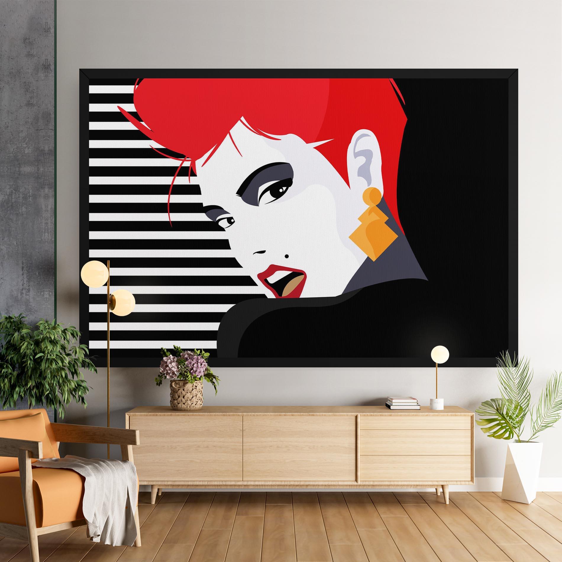 Leinwandbild Red Pop Hair mockup 9