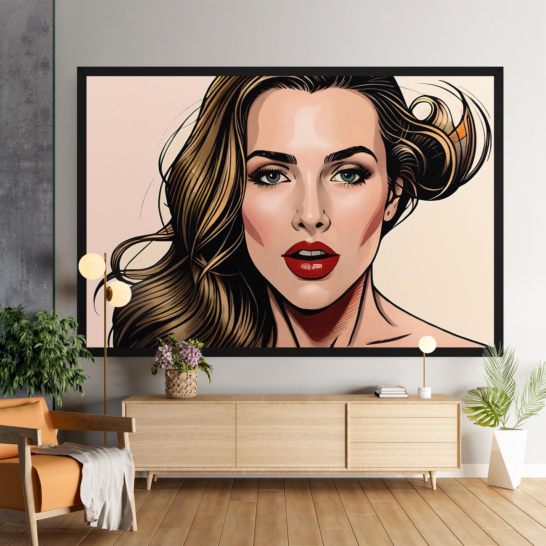 Leinwandbild Red Pop Lips mockup 9