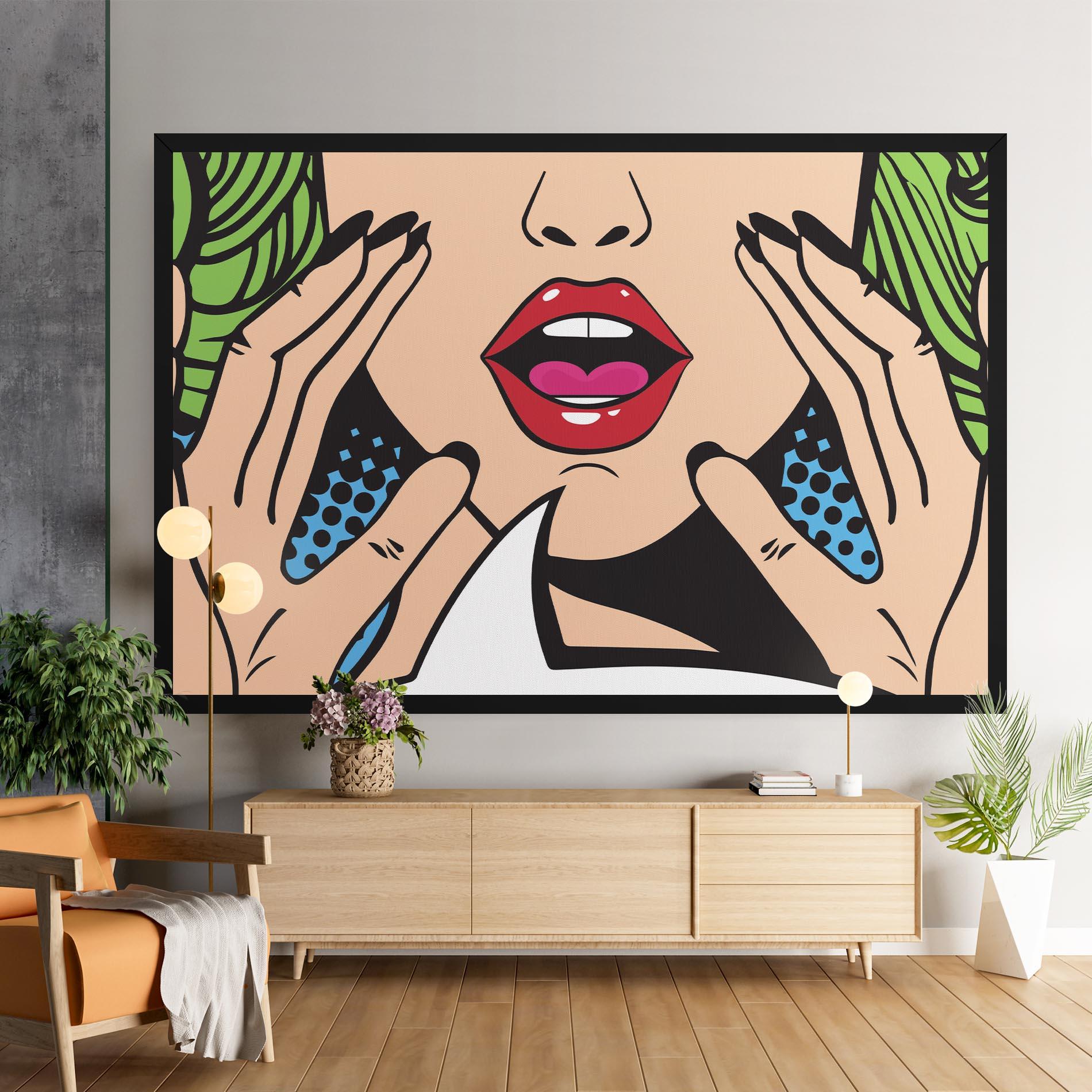 Leinwandbild Speaking Pop Art mockup 9