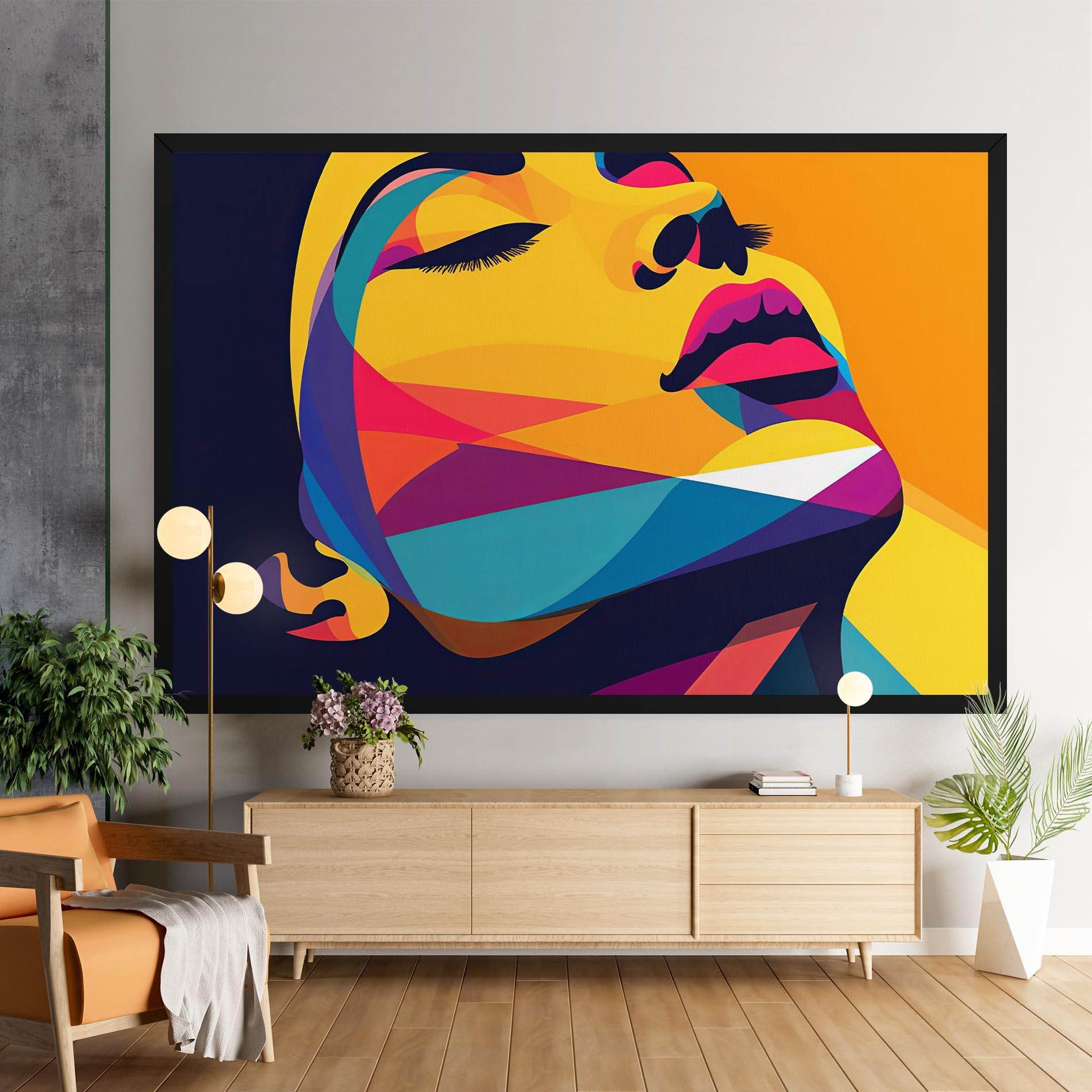 Leinwandbild Yellow Pop Face mockup 9