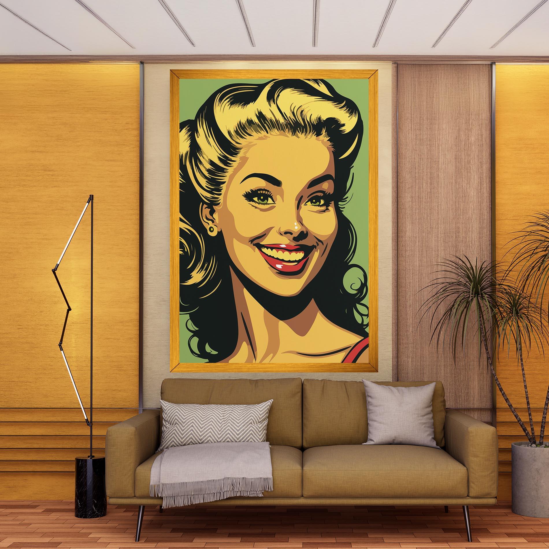 Leinwandbild Green Light Pop Lady mockup 9