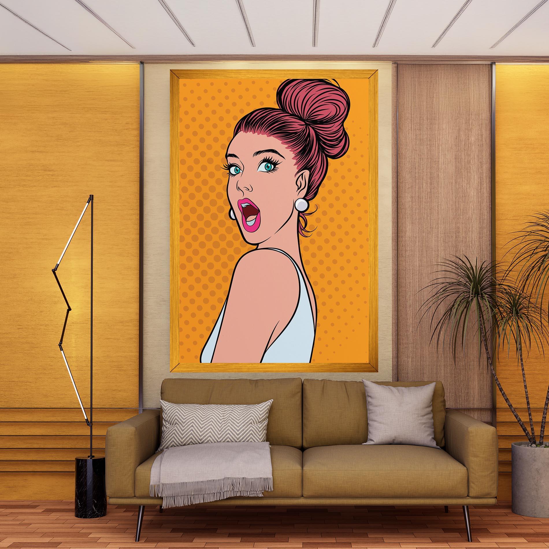 Leinwandbild Pop Comic Lady mockup 9