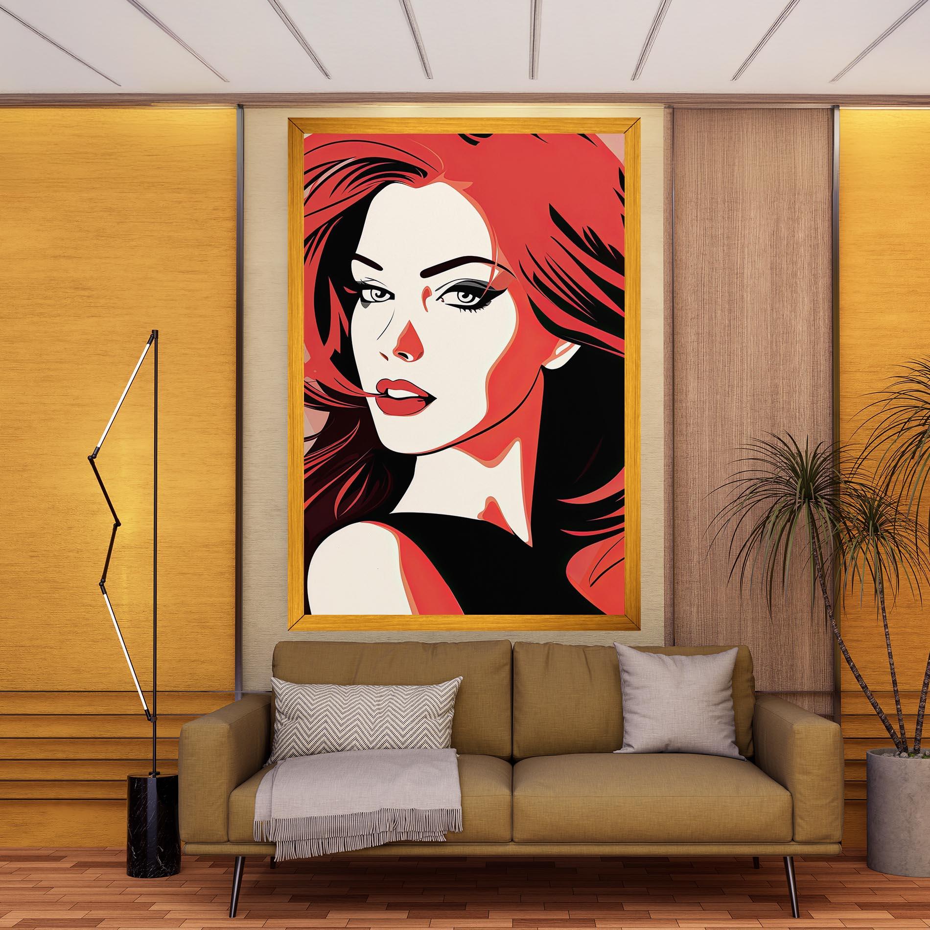 Leinwandbild Red Hair Pop Art mockup 9