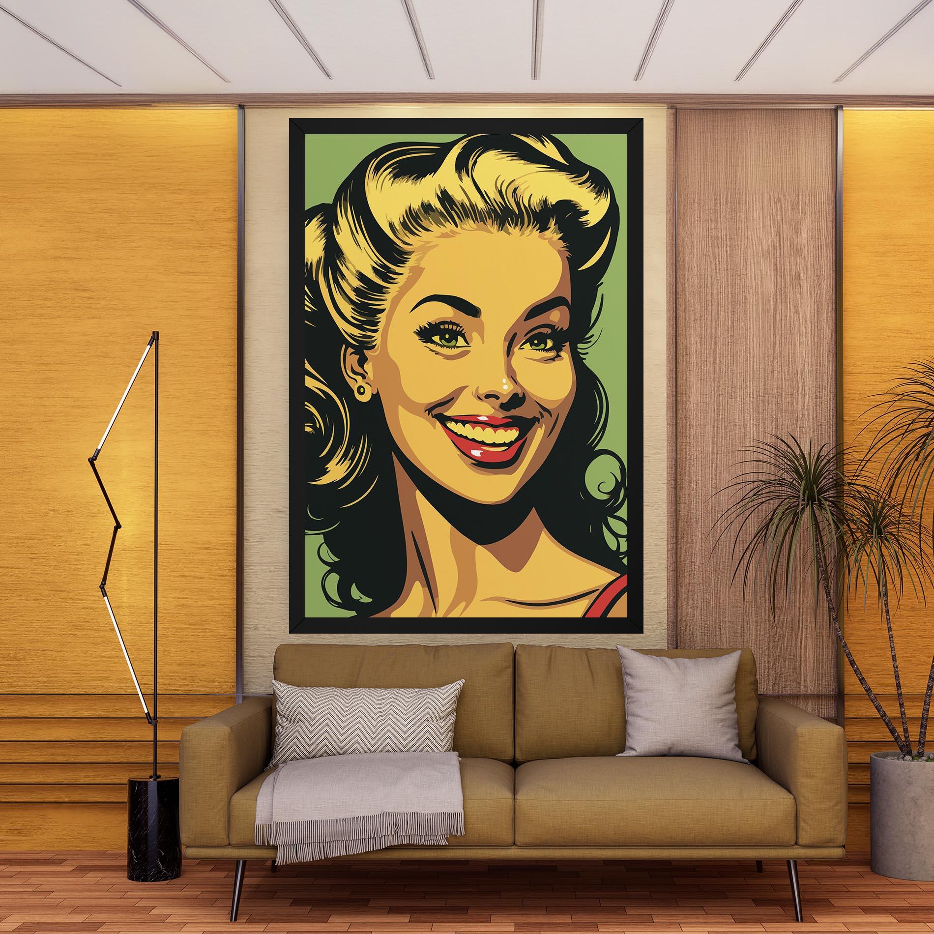 Leinwandbild Green Light Pop Lady mockup 9