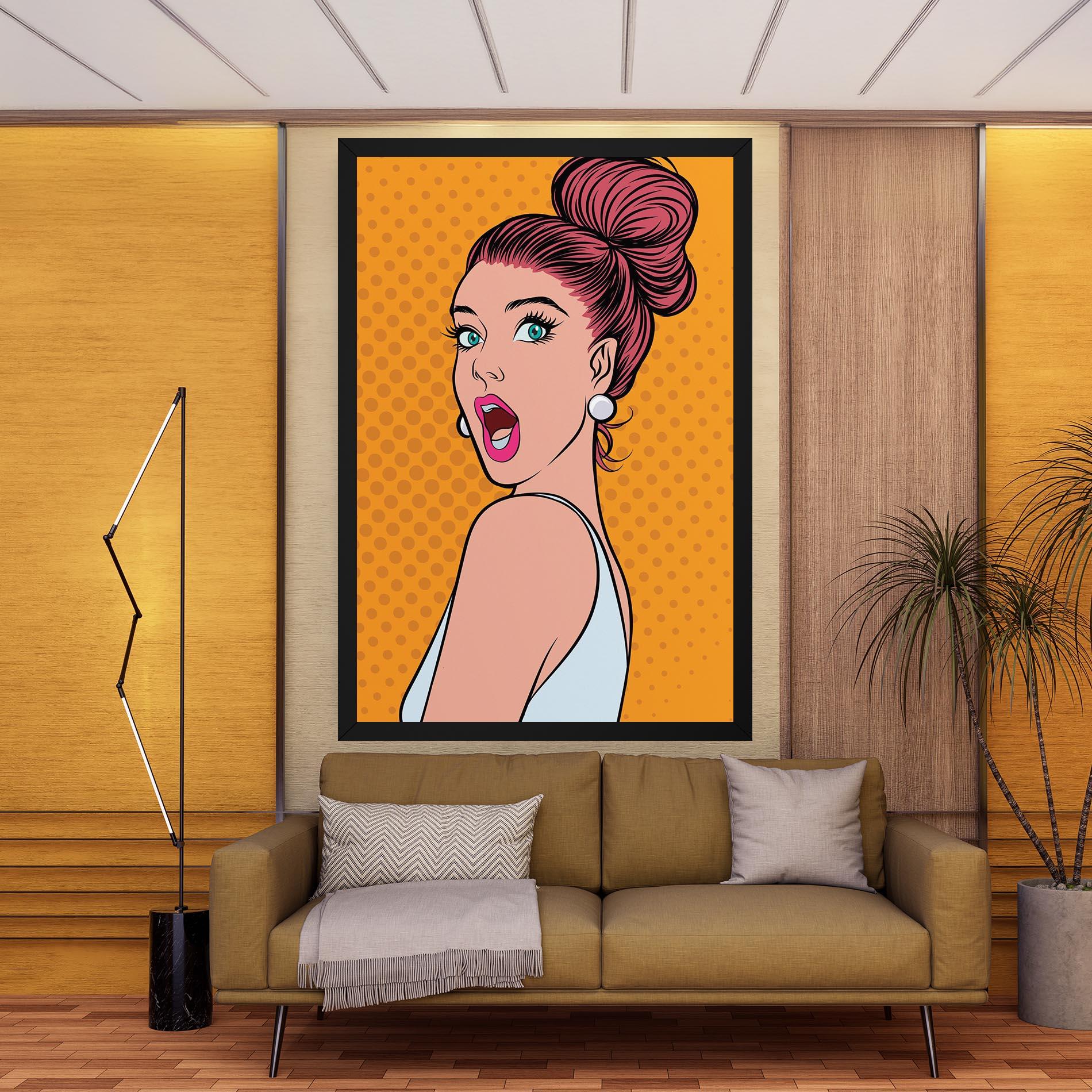 Leinwandbild Pop Comic Lady mockup 9