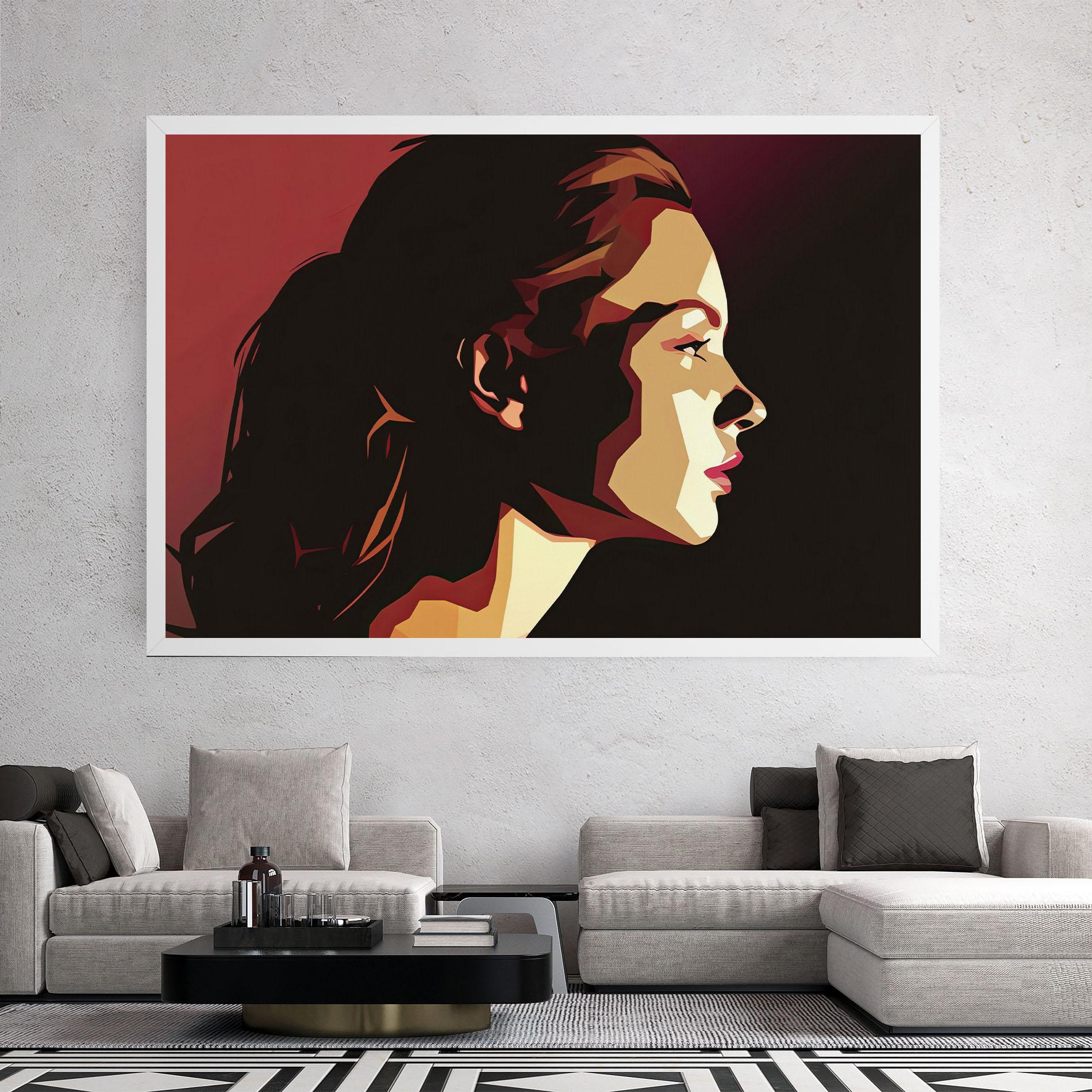 Leinwandbild Cream Red Pop Art mockup 2