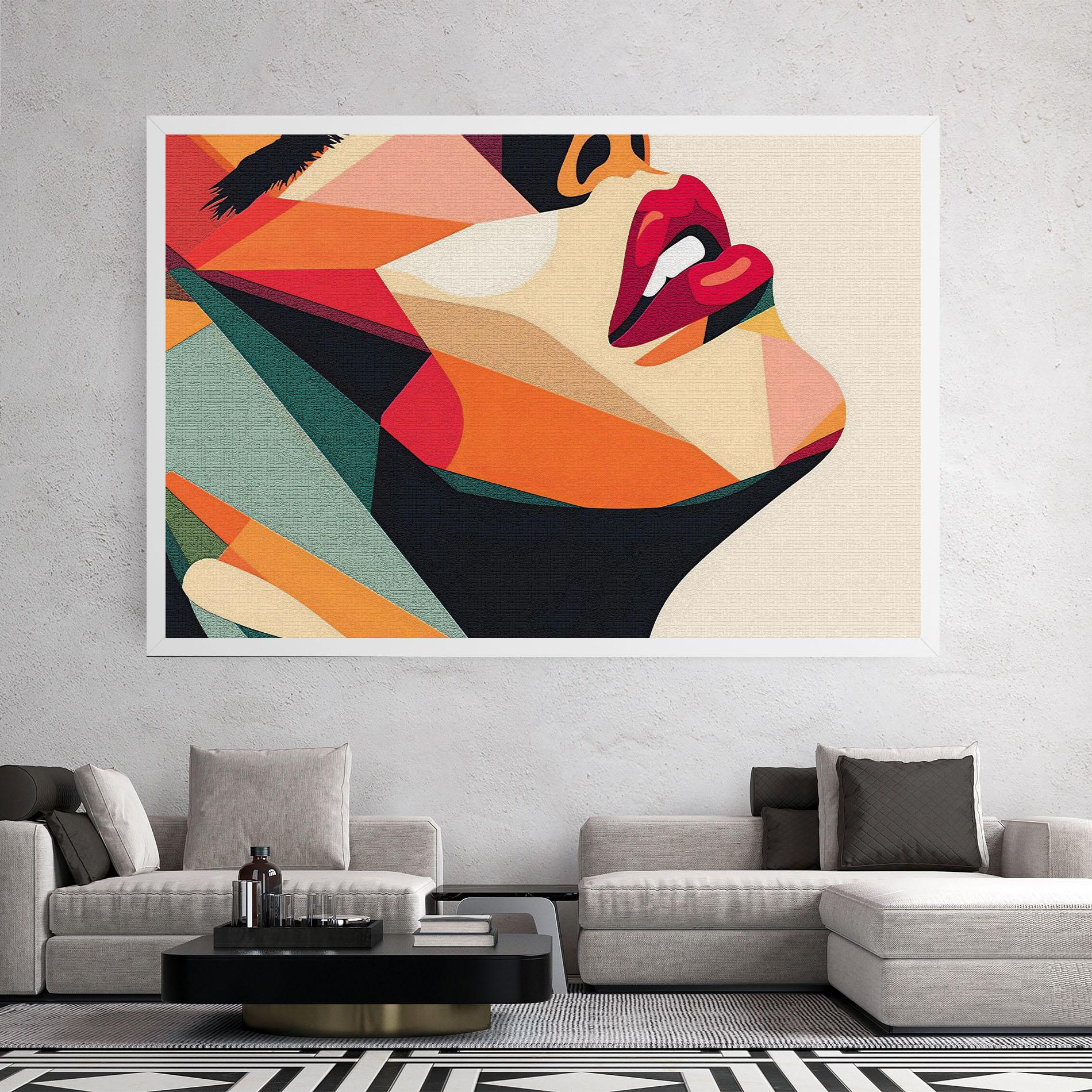 Leinwandbild Pop Art Lips mockup 2