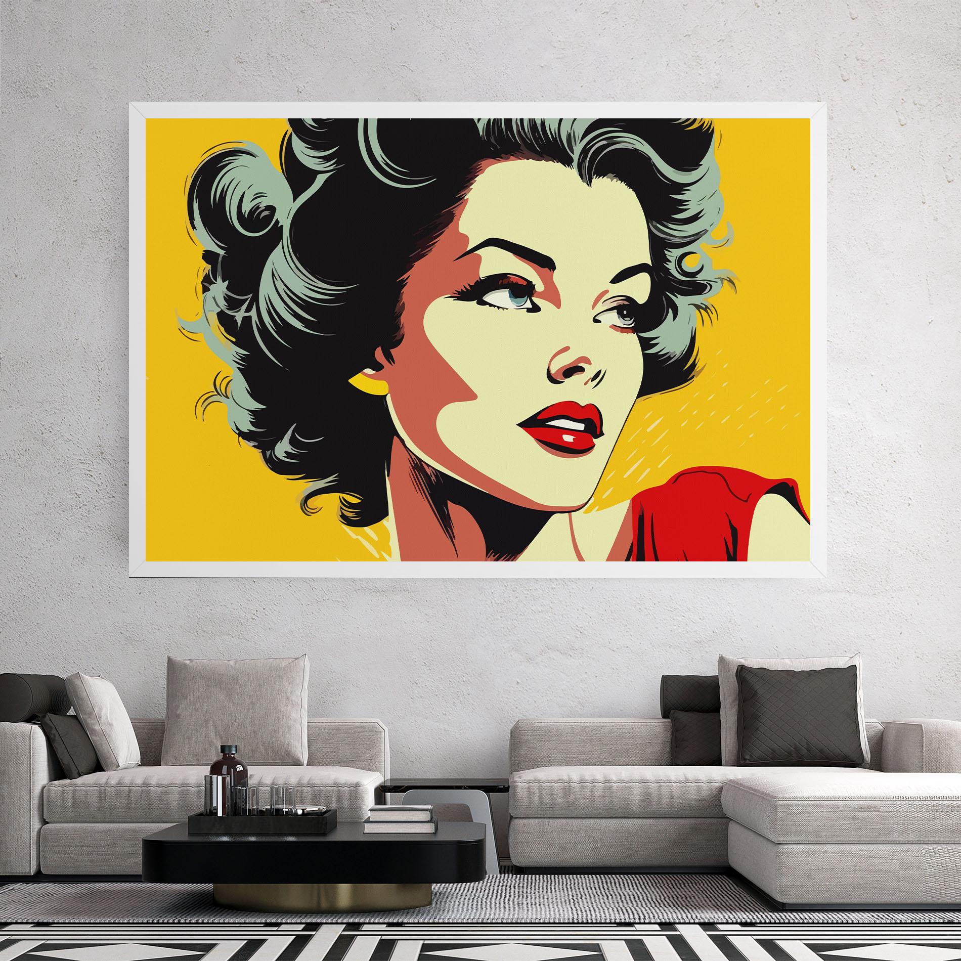 Leinwandbild Pop Art Pretty Lady mockup 2