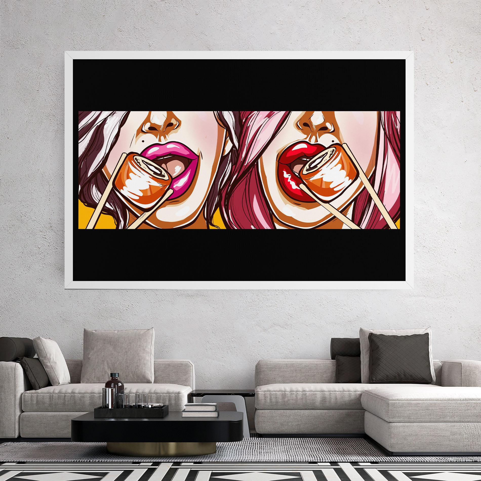 Leinwandbild Pop Art Sushi mockup 2
