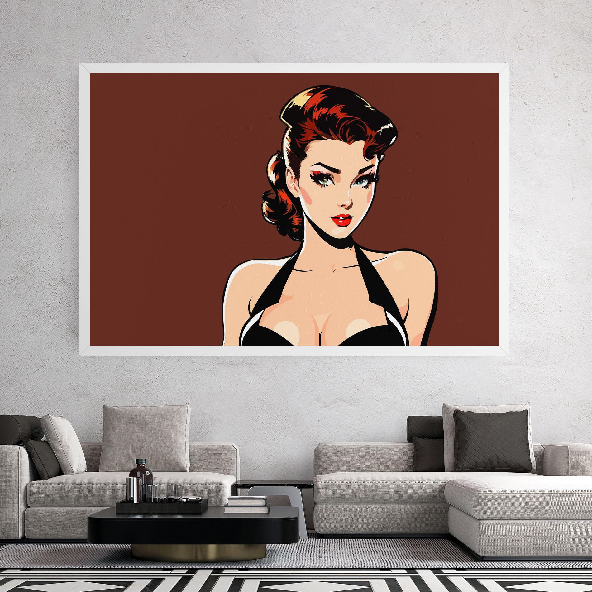 Leinwandbild Pop Beautiful Woman mockup 2