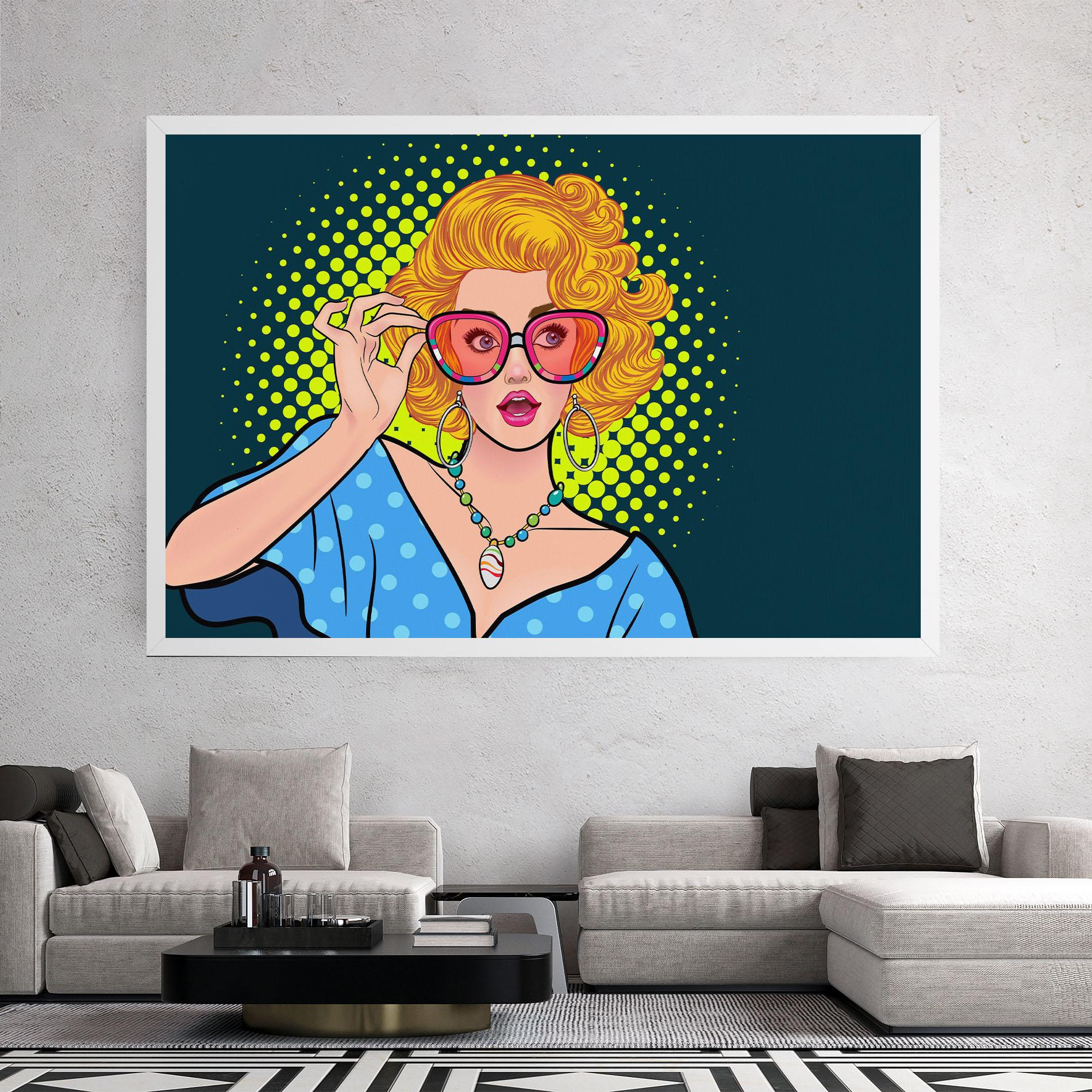 Leinwandbild Pop Glasses Lady mockup 2