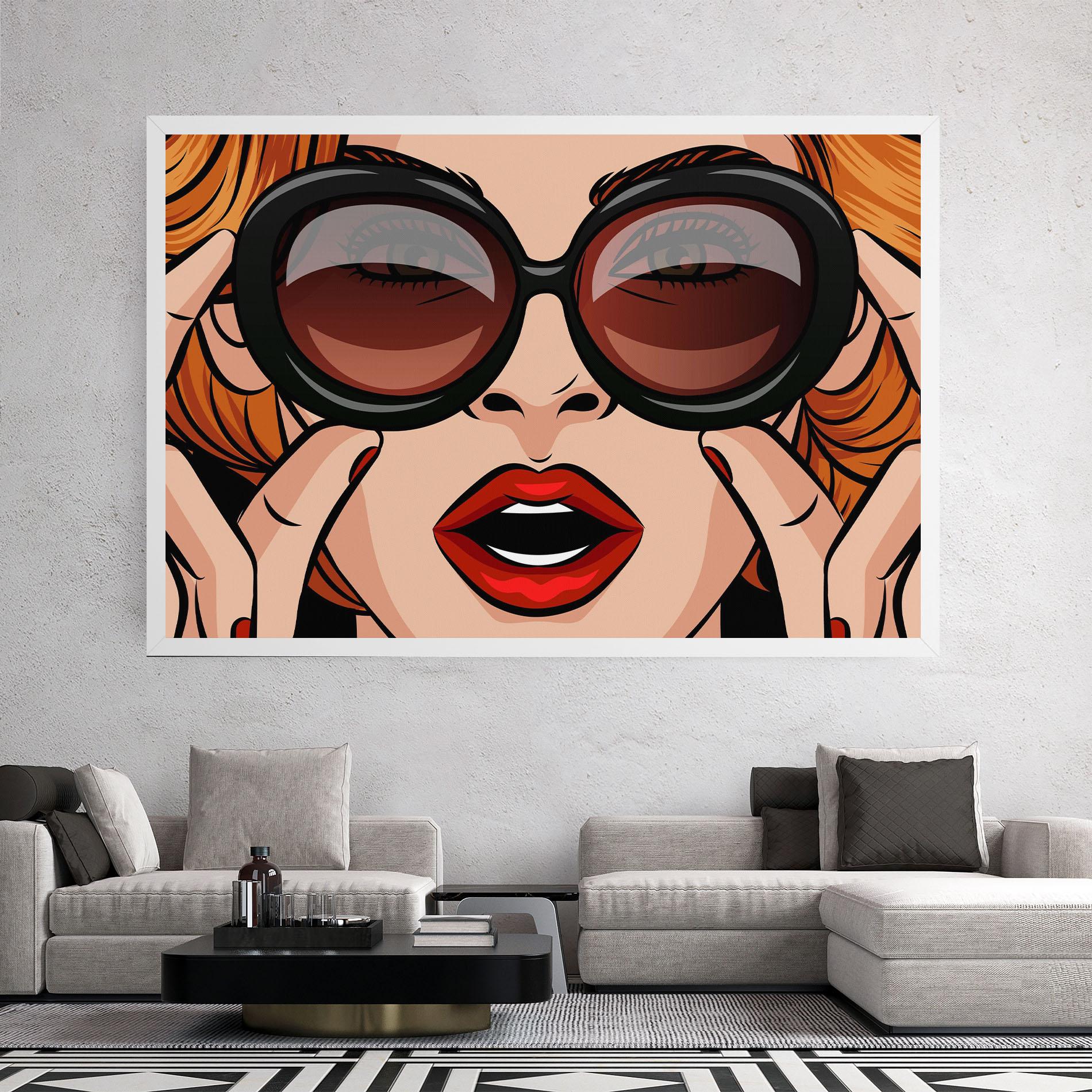 Leinwandbild Pop Glasses Woman mockup 2