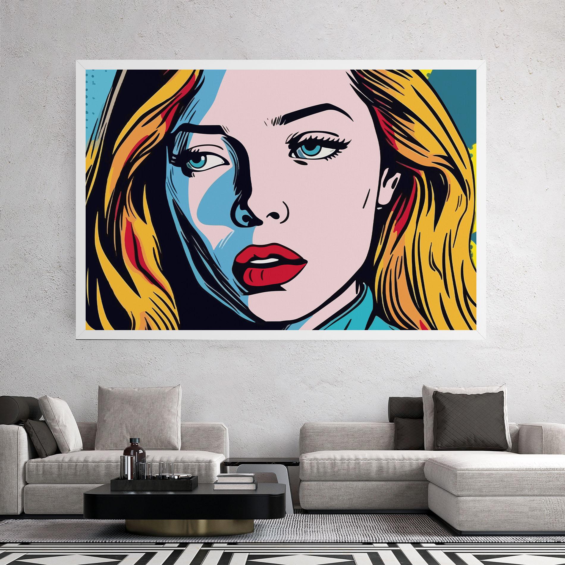 Leinwandbild Pop Woman Art mockup 2