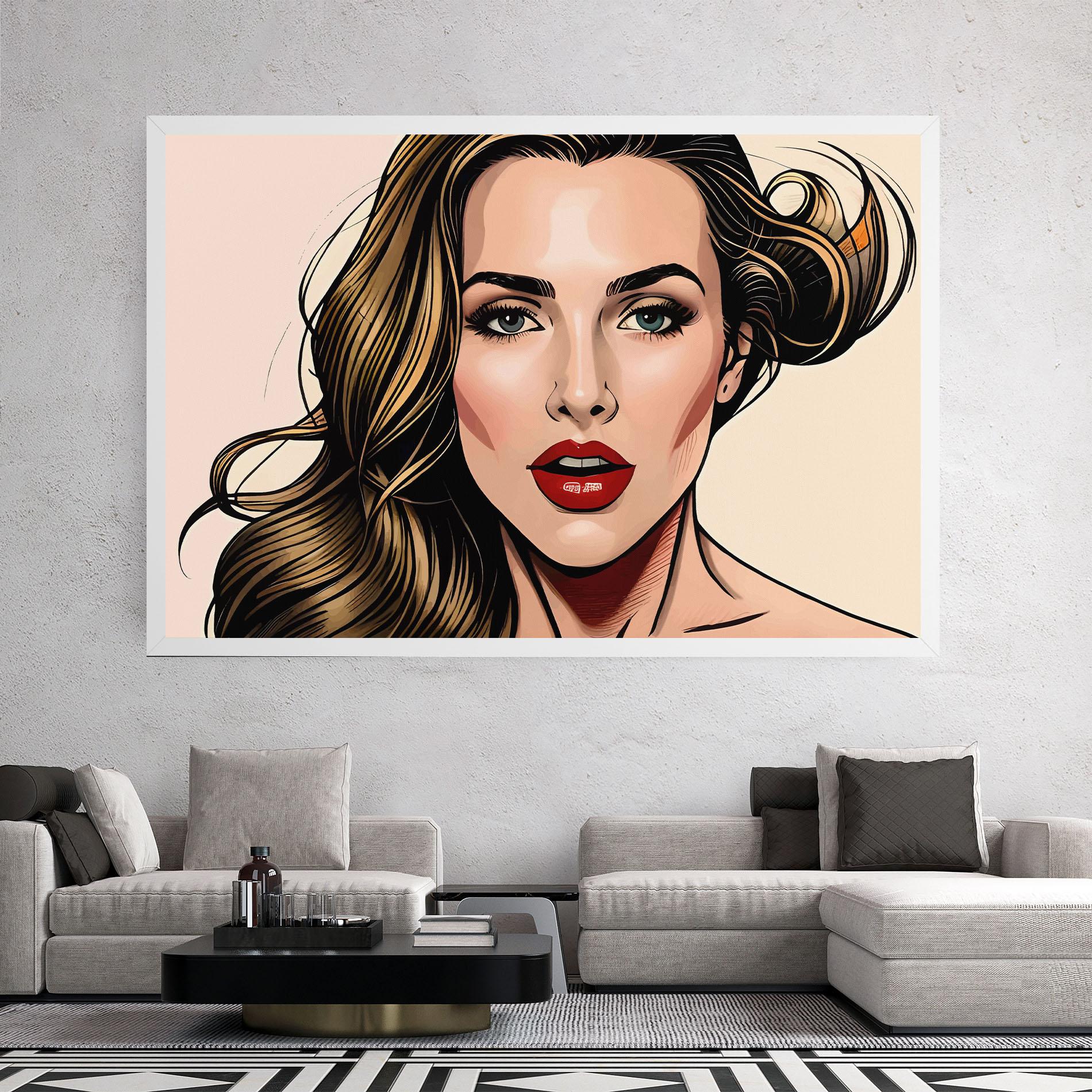 Leinwandbild Red Pop Lips mockup 2