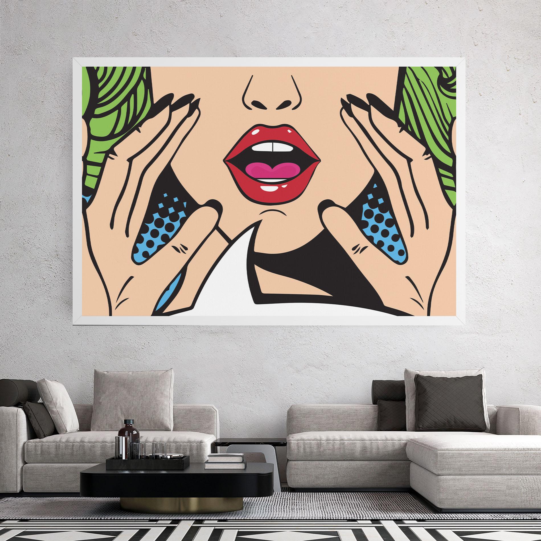 Leinwandbild Speaking Pop Art mockup 2