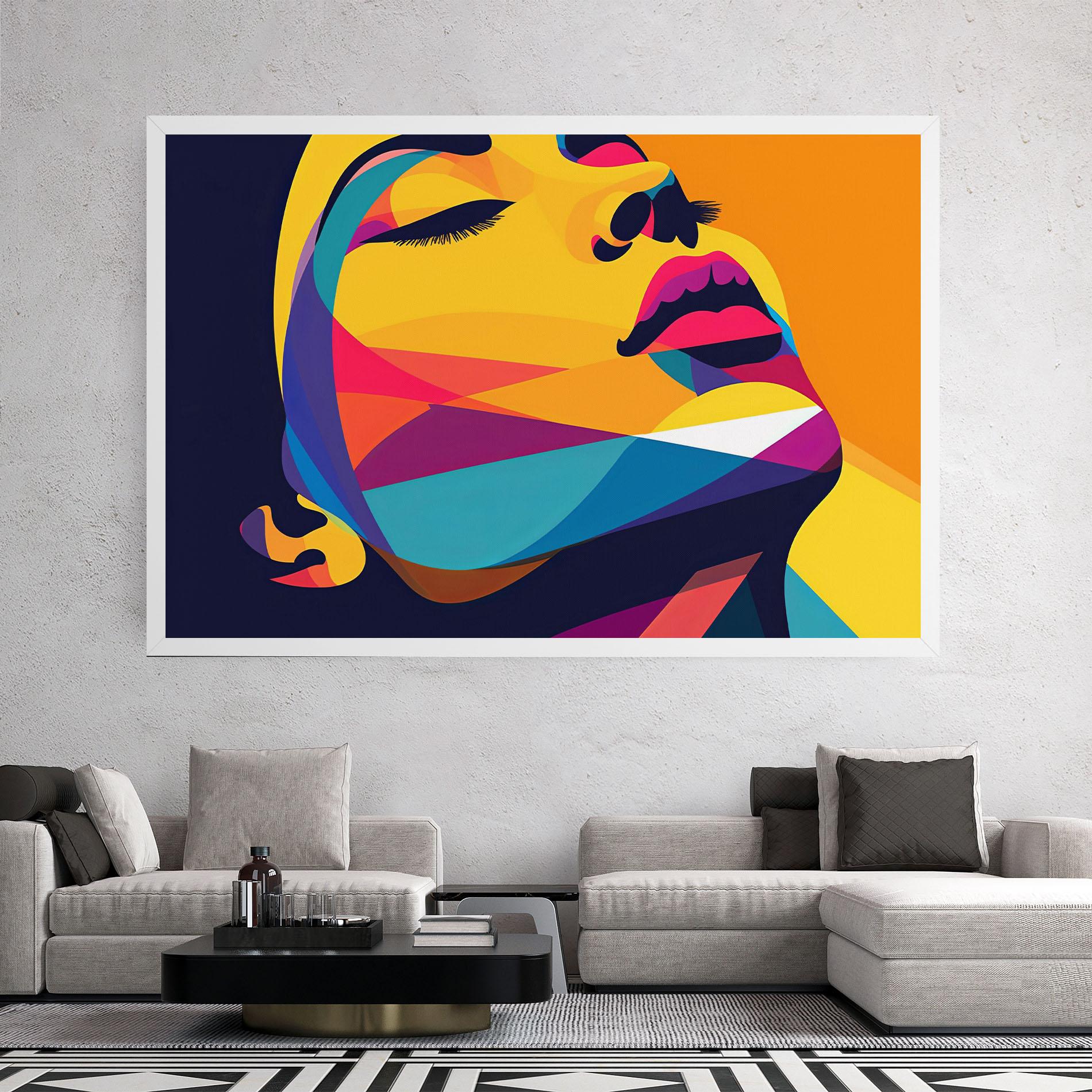 Leinwandbild Yellow Pop Face mockup 2