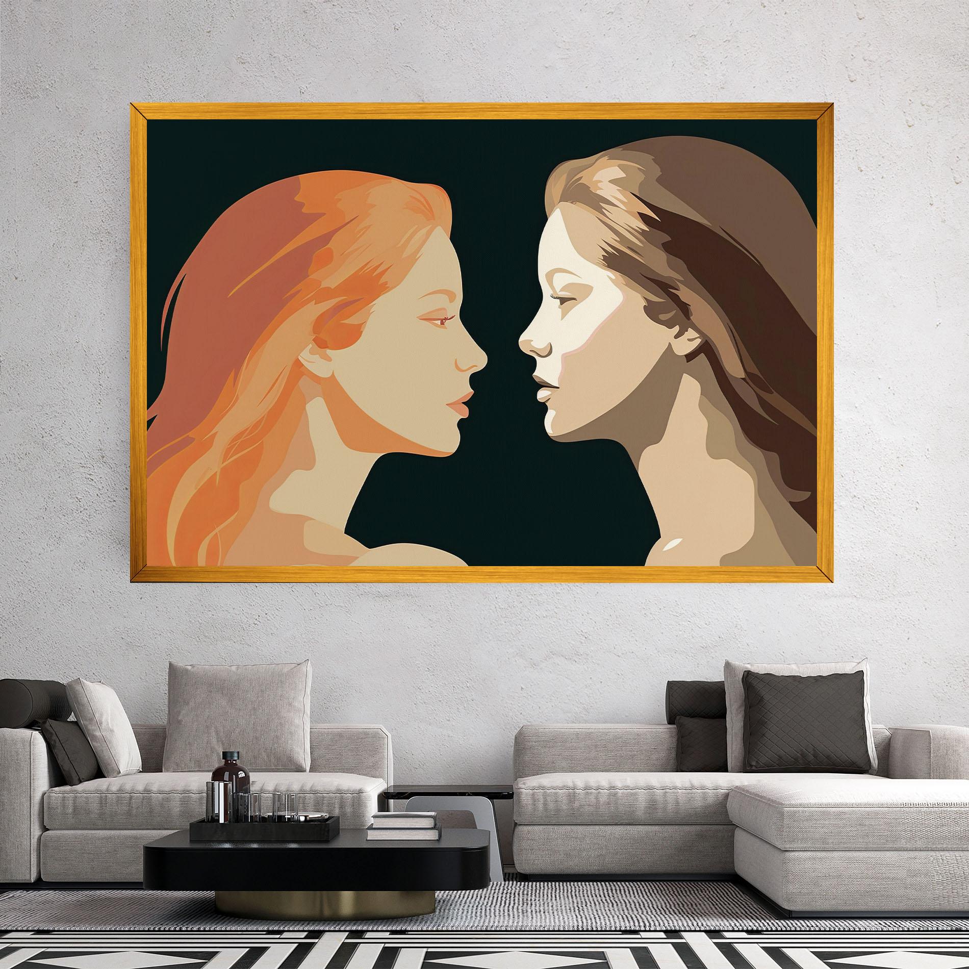 Leinwandbild Orange Pop Girl mockup 2