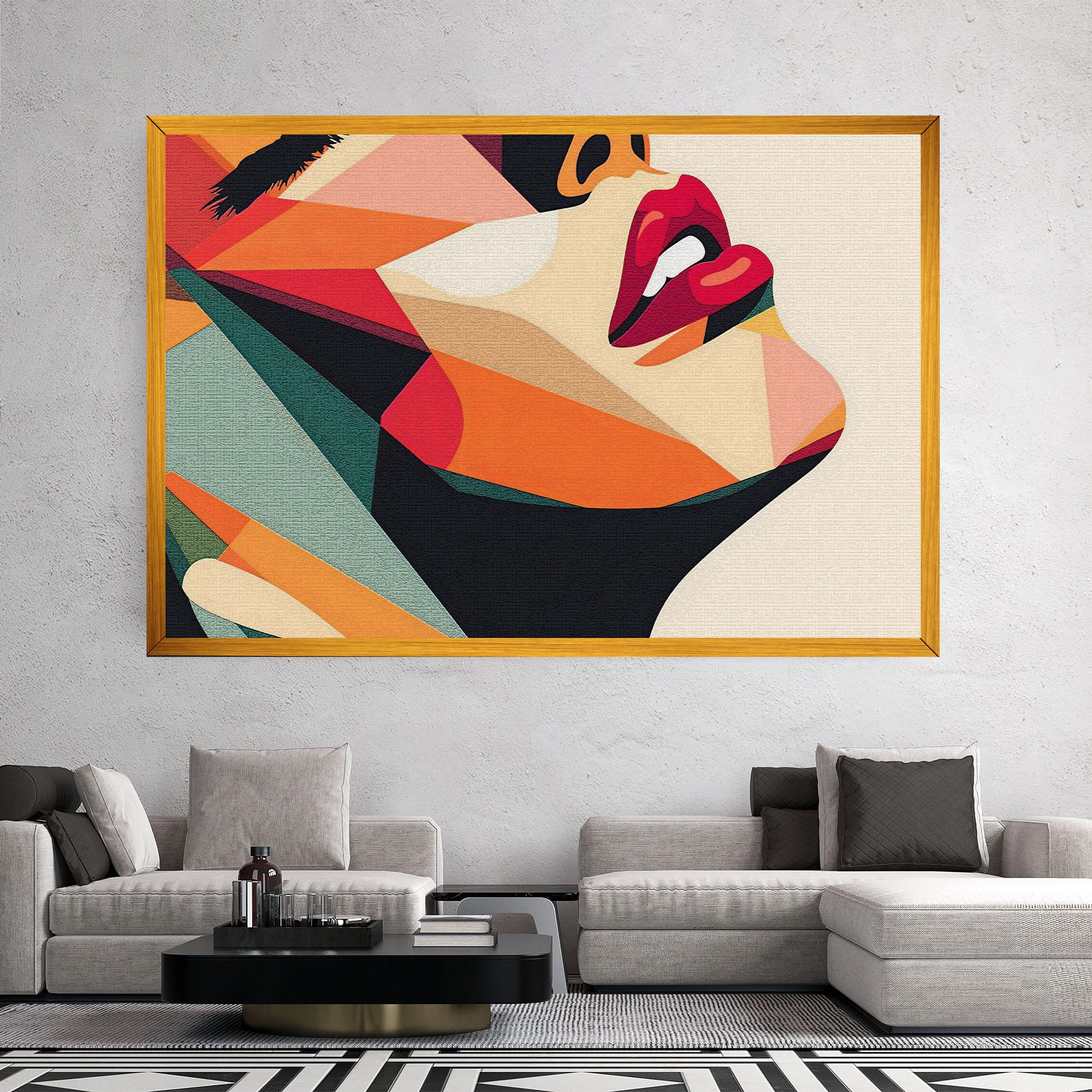 Leinwandbild Pop Art Lips mockup 2