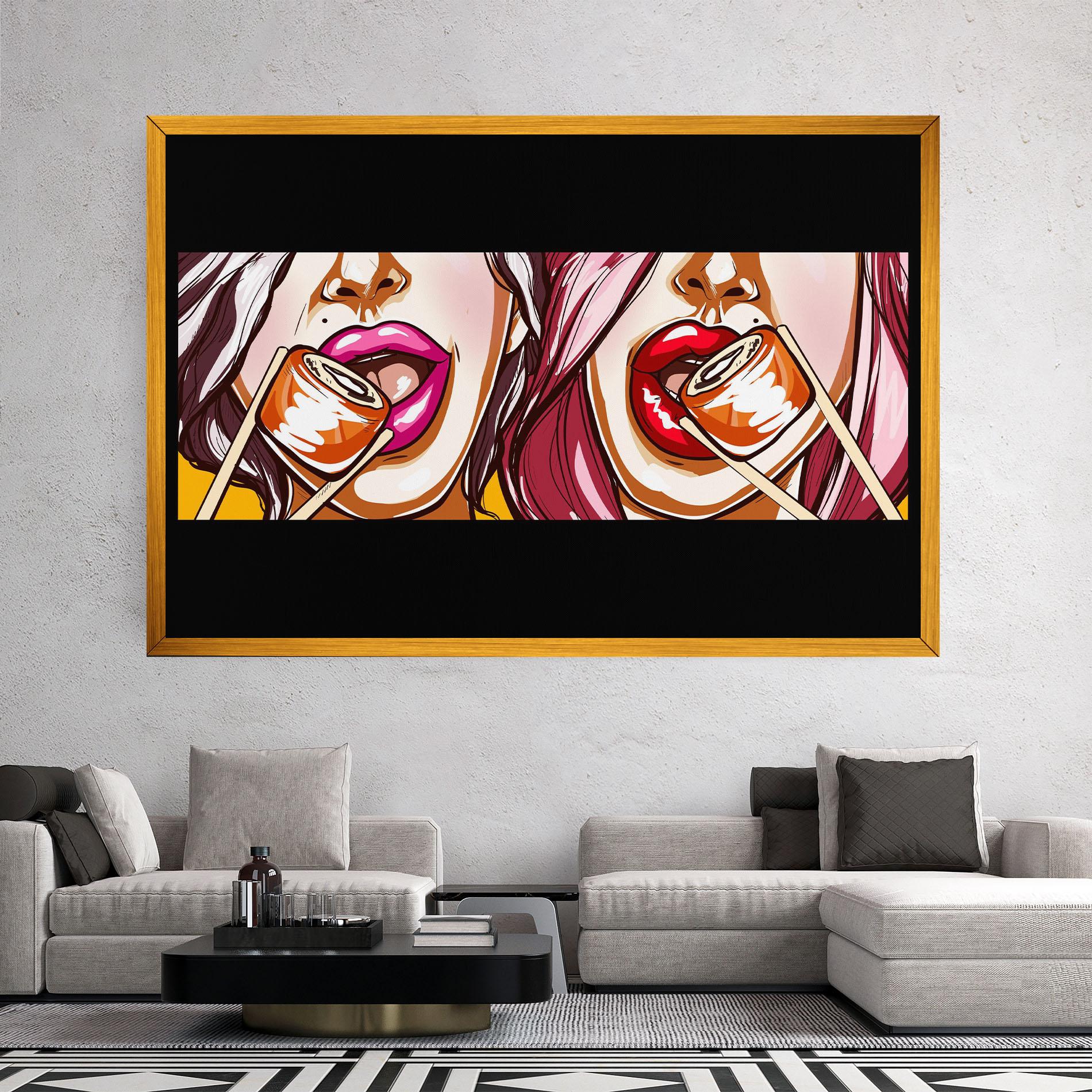 Leinwandbild Pop Art Sushi mockup 2