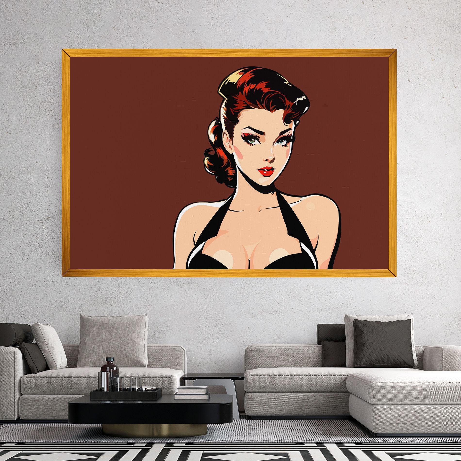 Leinwandbild Pop Beautiful Woman mockup 2