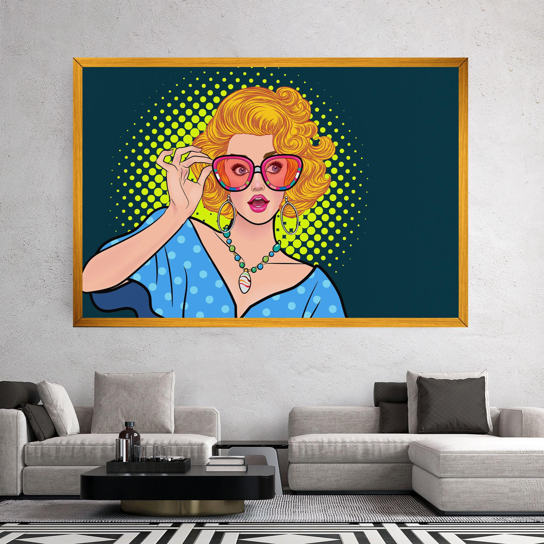 Leinwandbild Pop Glasses Lady mockup 2