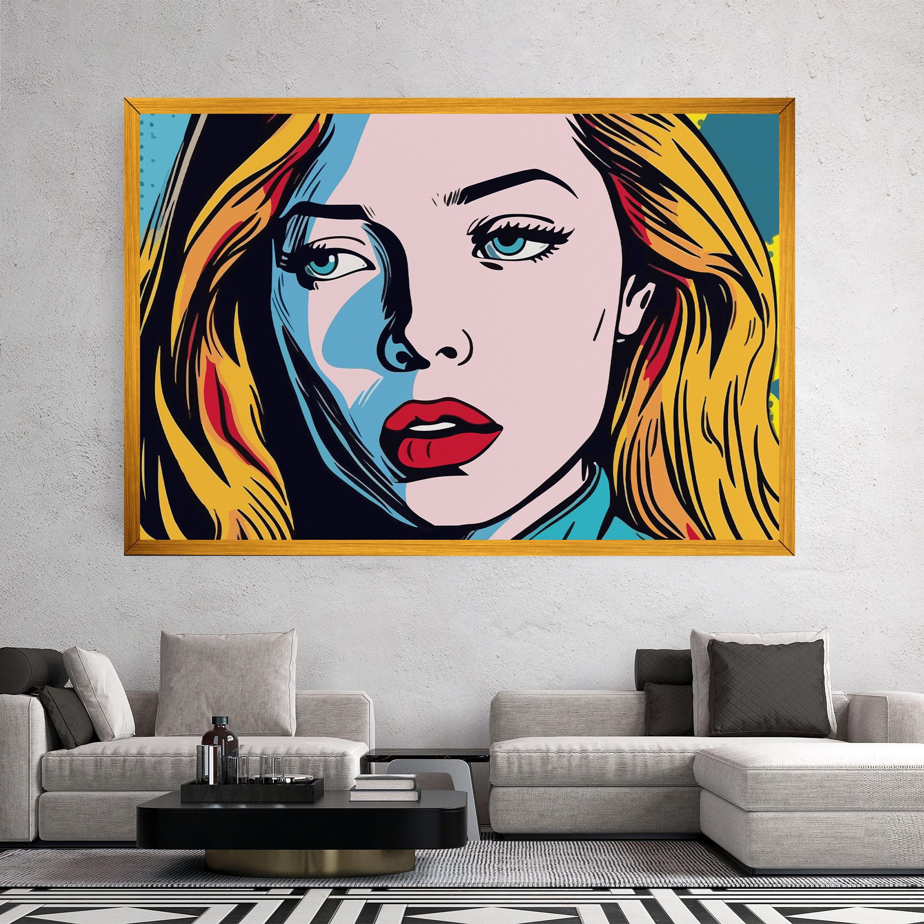 Leinwandbild Pop Woman Art mockup 2