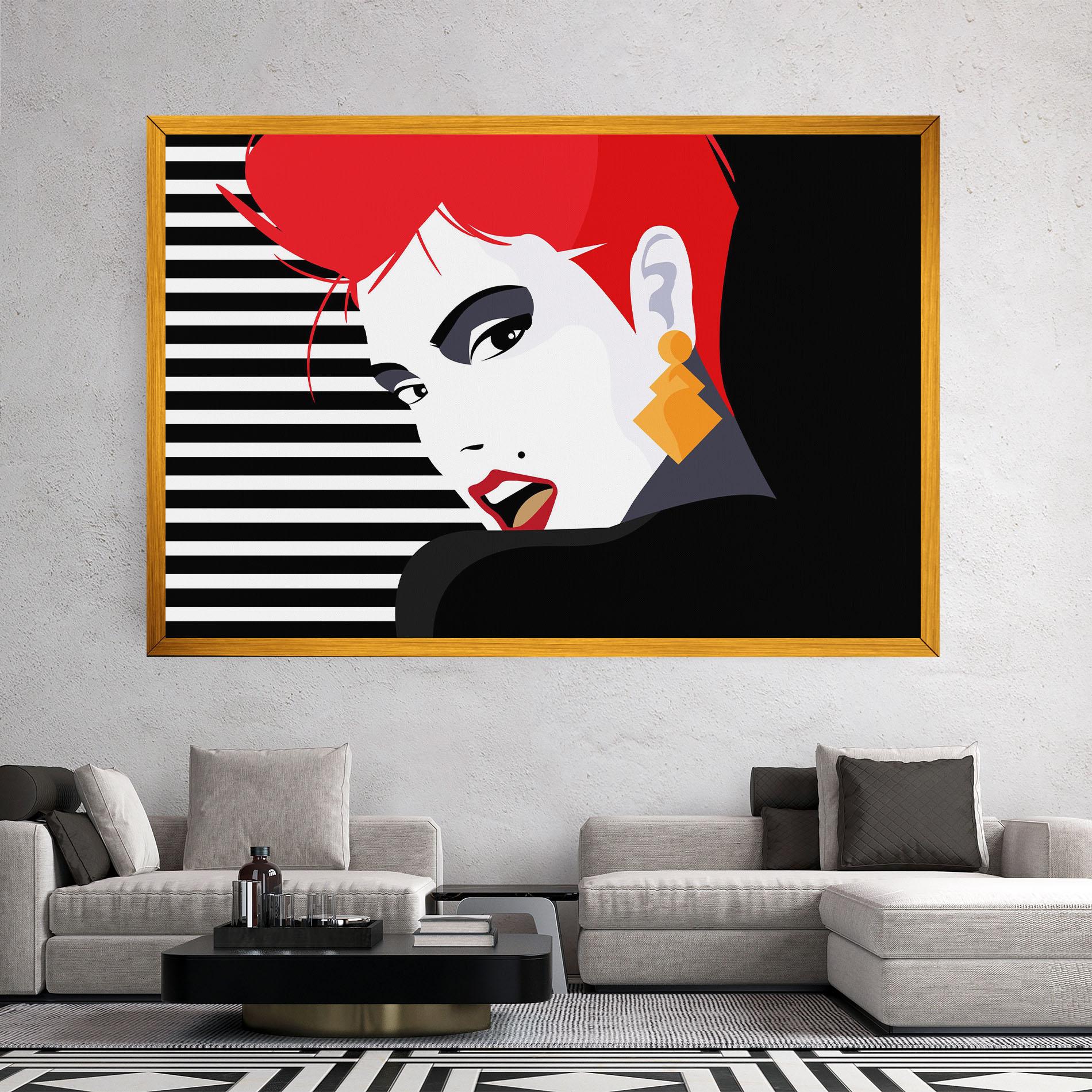 Leinwandbild Red Pop Hair mockup 2