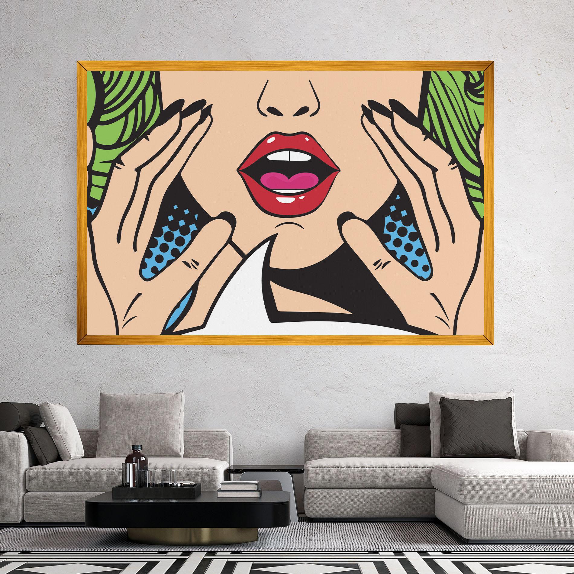 Leinwandbild Speaking Pop Art mockup 2