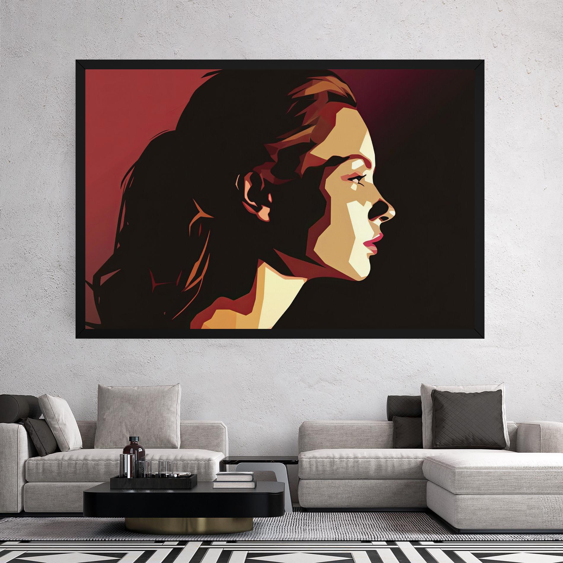 Leinwandbild Cream Red Pop Art mockup 2