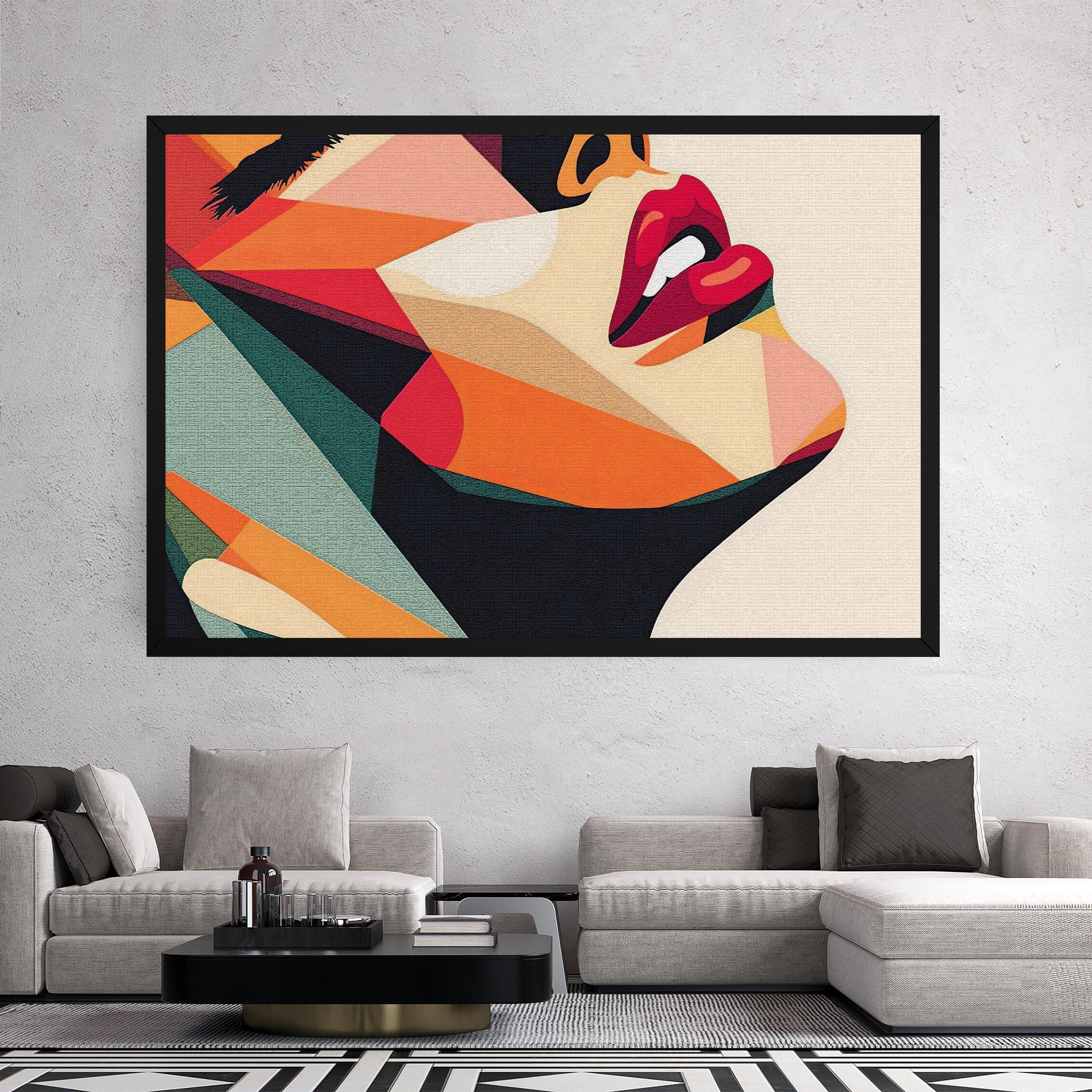 Leinwandbild Pop Art Lips mockup 2