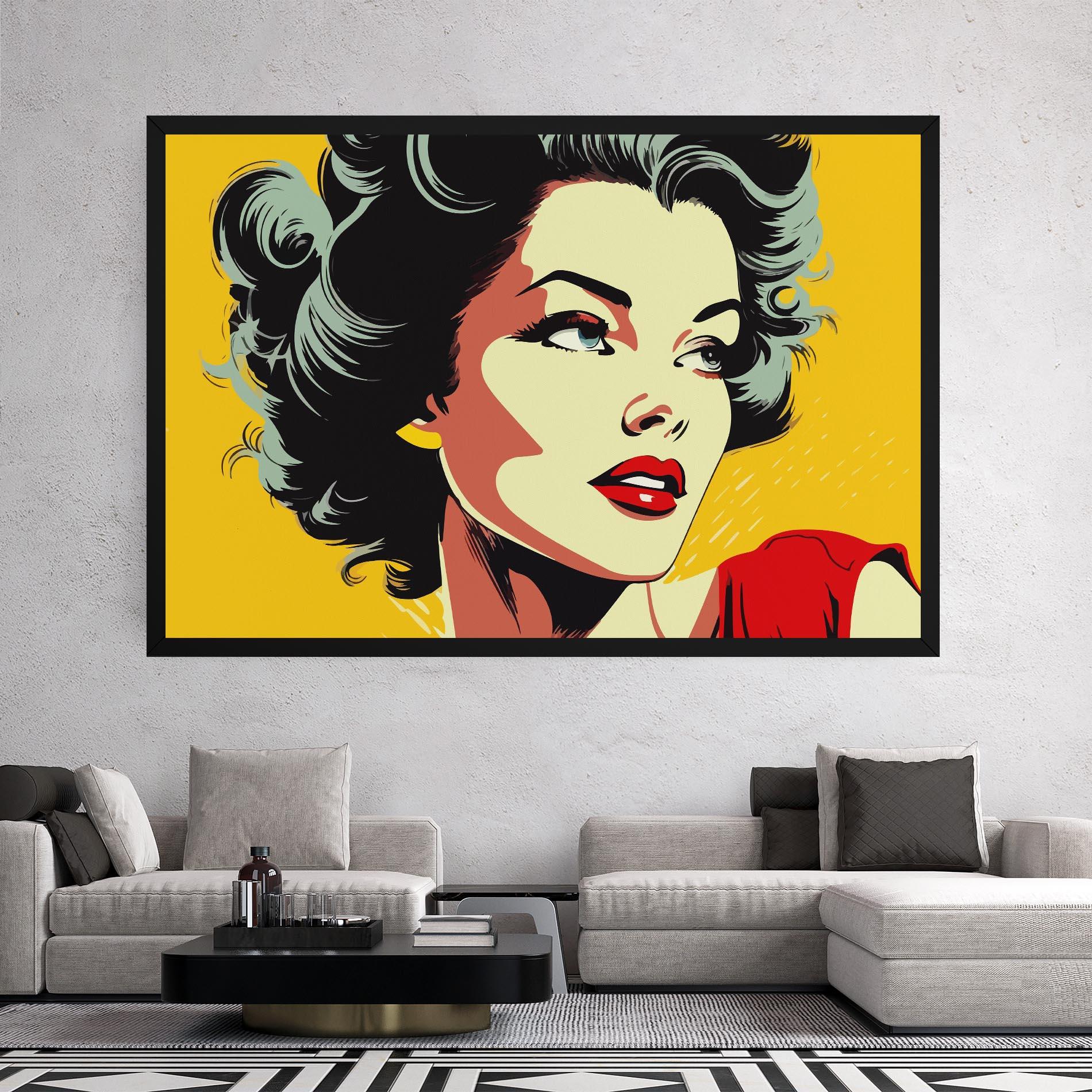 Leinwandbild Pop Art Pretty Lady mockup 2