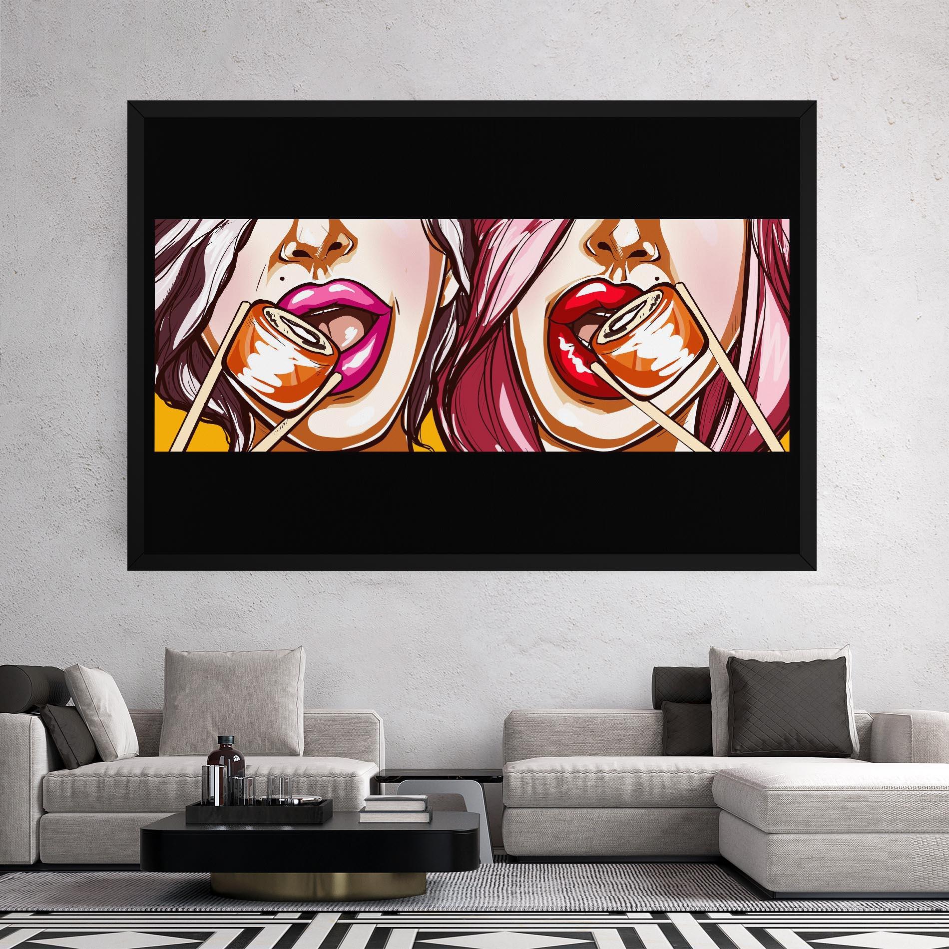 Leinwandbild Pop Art Sushi mockup 2