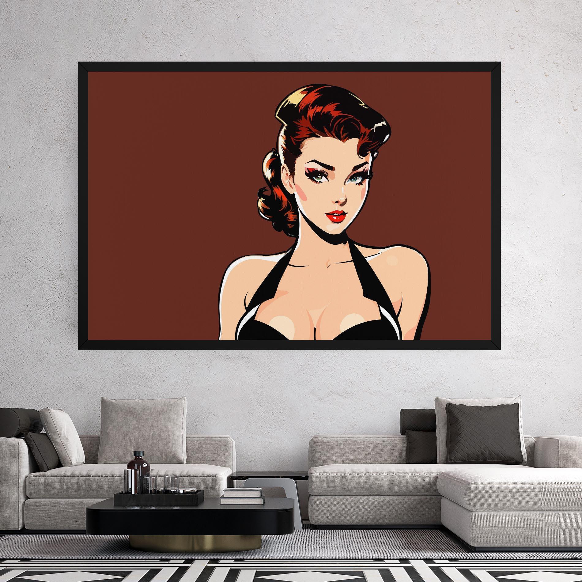 Leinwandbild Pop Beautiful Woman mockup 2