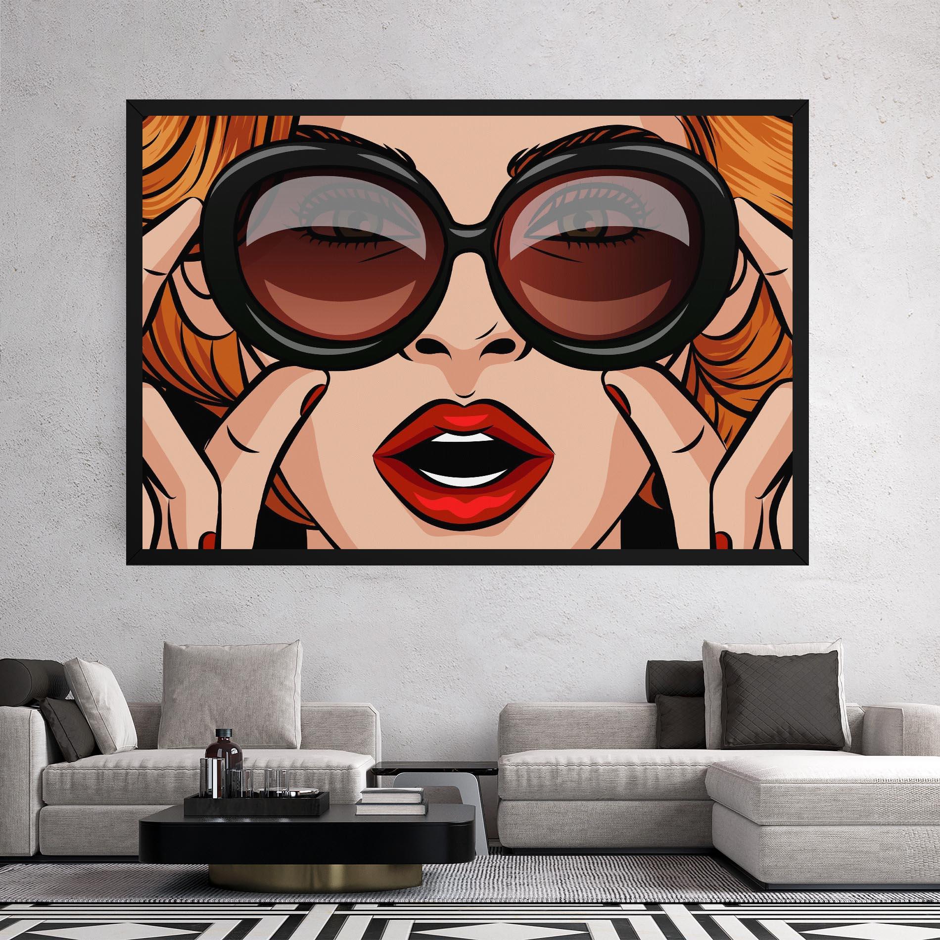 Leinwandbild Pop Glasses Woman mockup 2