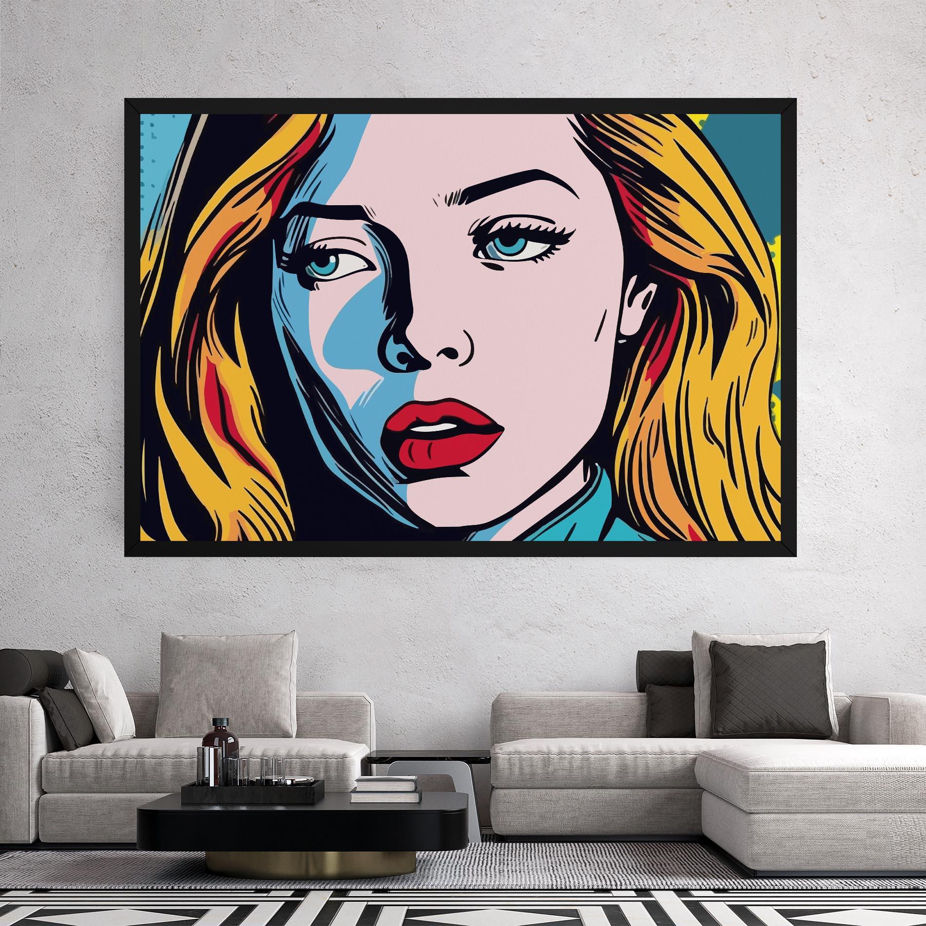 Leinwandbild Pop Woman Art mockup 2
