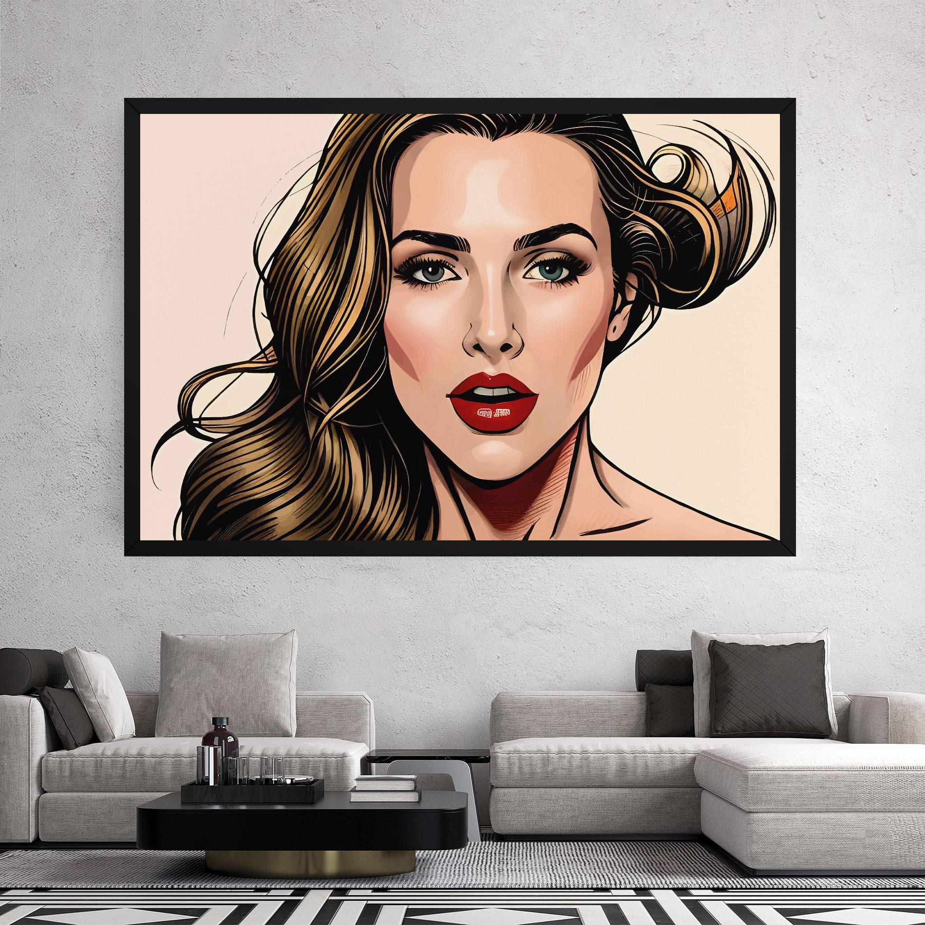 Leinwandbild Red Pop Lips mockup 2