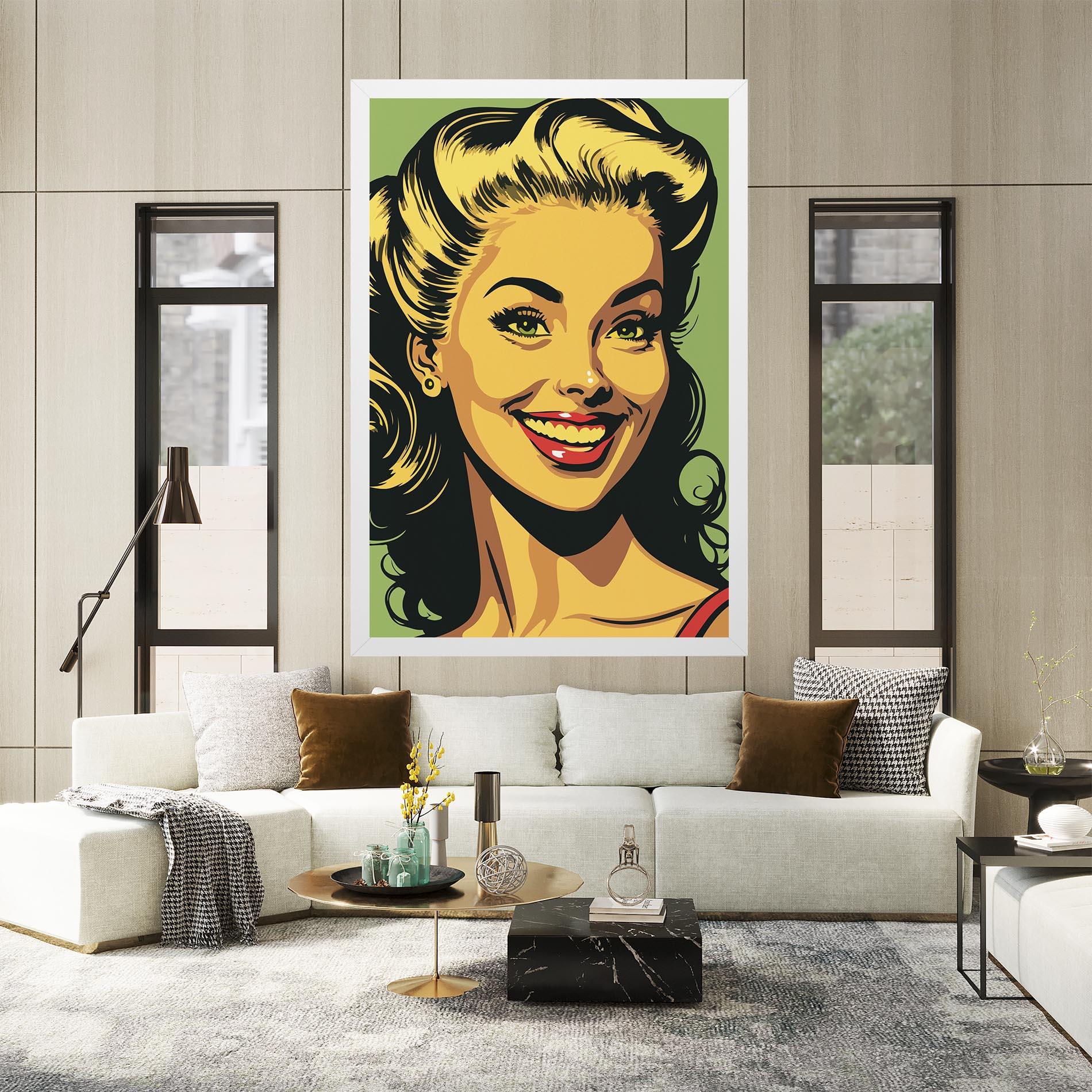 Leinwandbild Green Light Pop Lady mockup 2