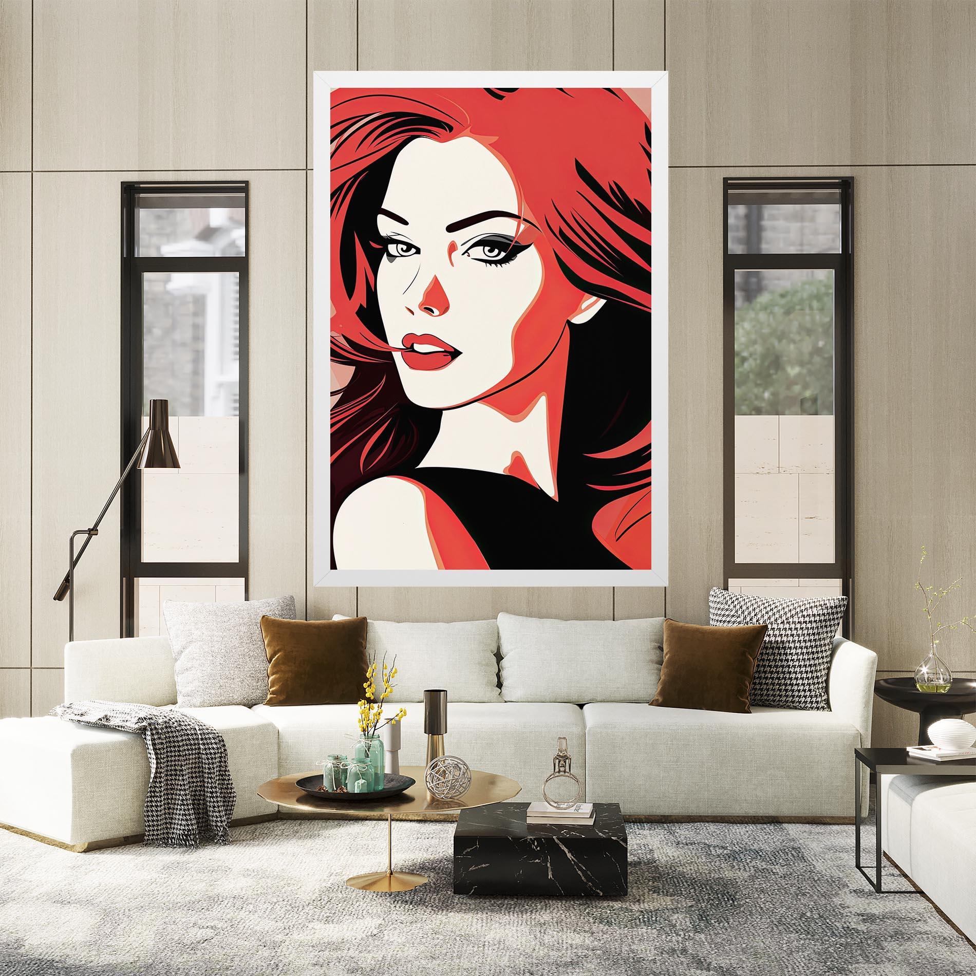 Leinwandbild Red Hair Pop Art mockup 2