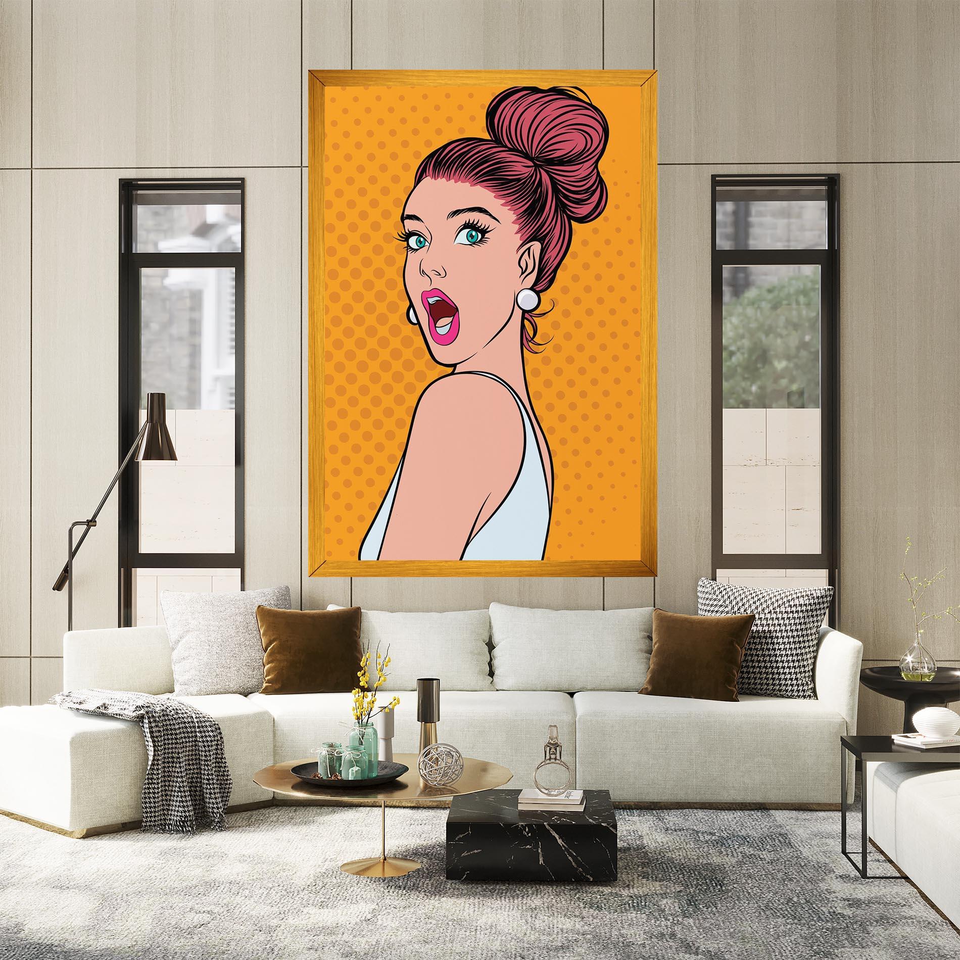 Leinwandbild Pop Comic Lady mockup 2